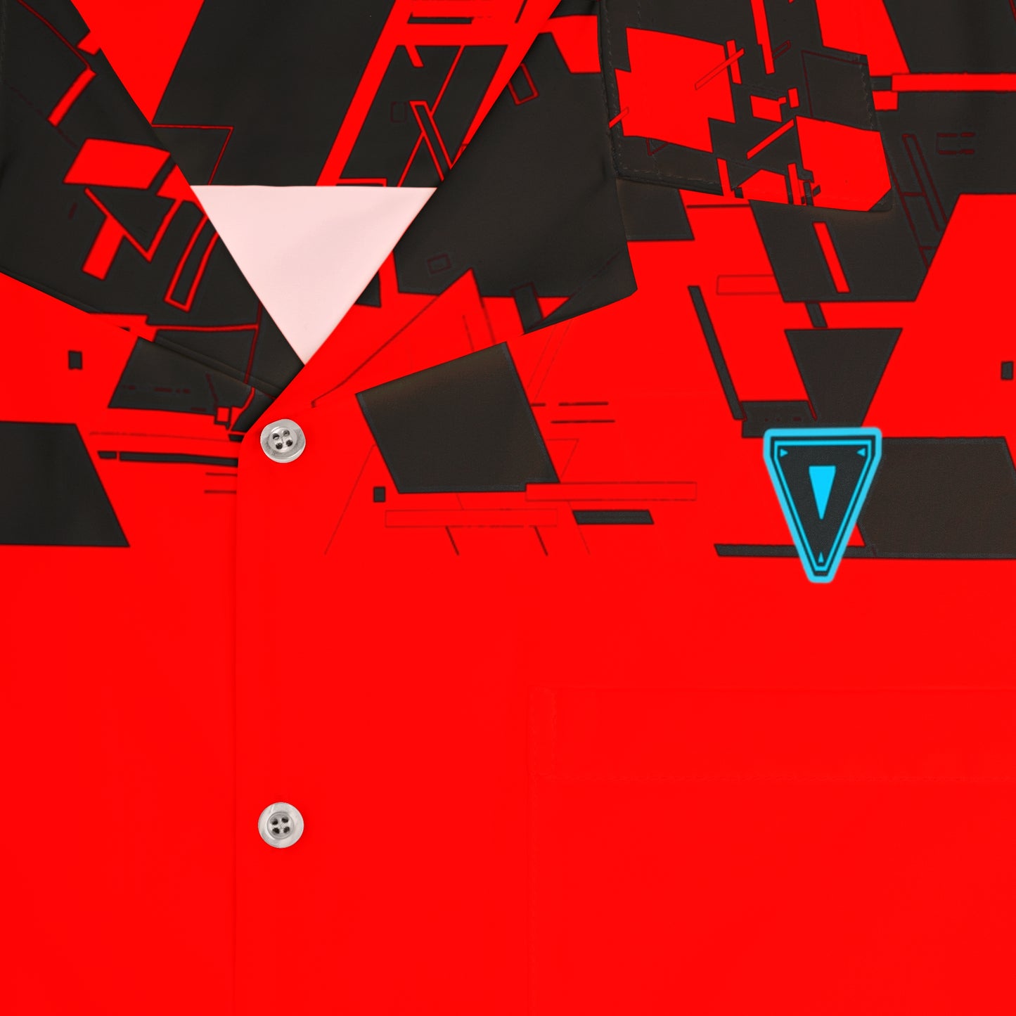 Red Cyber Button Up Shirt