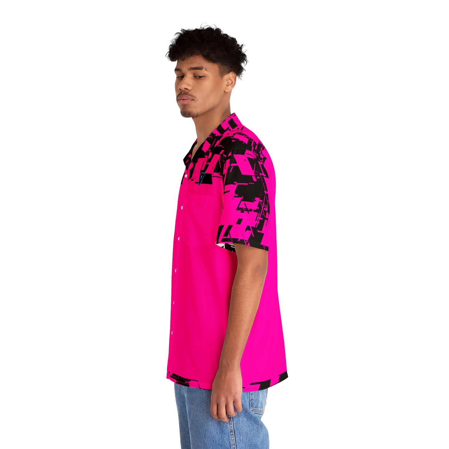 Hot Pink Cyber Button Up Shirt