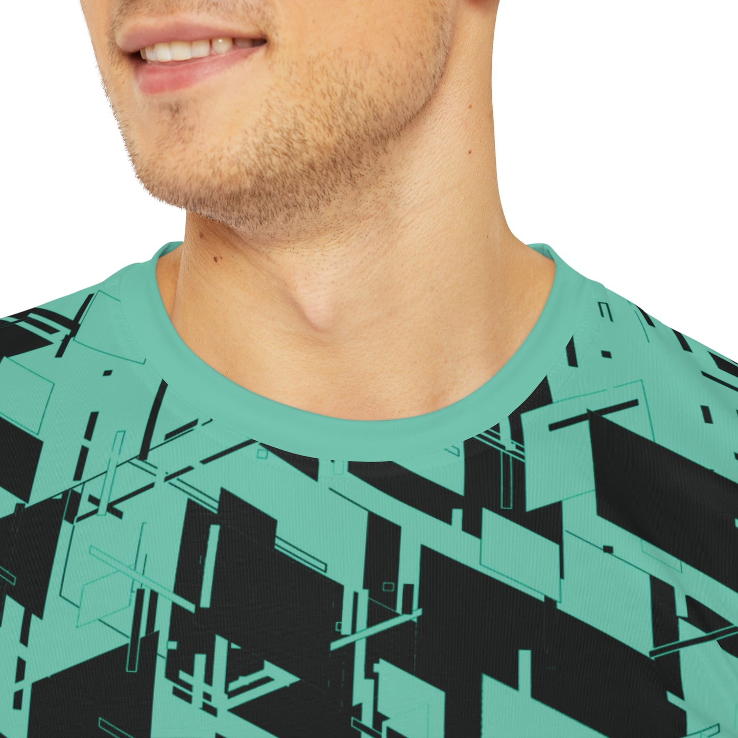 Men's Cyber Line Teal T Shirt