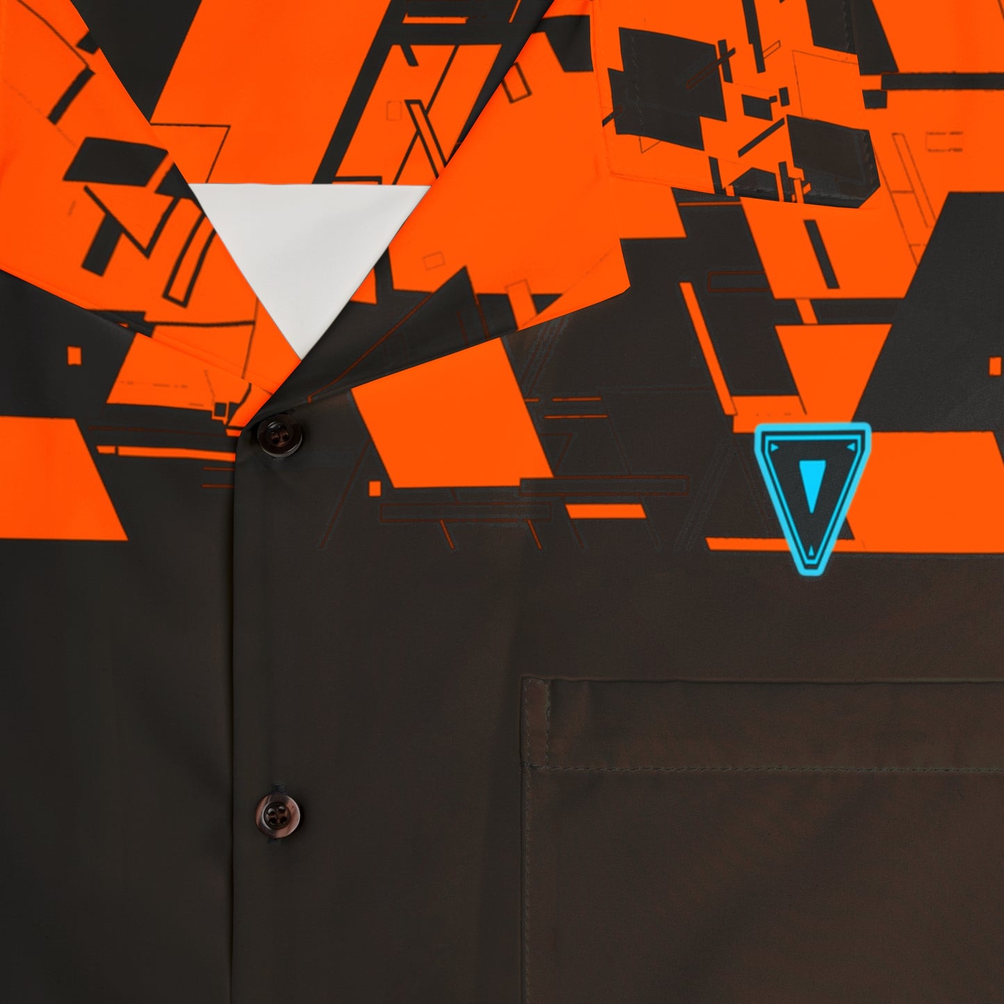 Orange Cyber Button Up Shirt V2