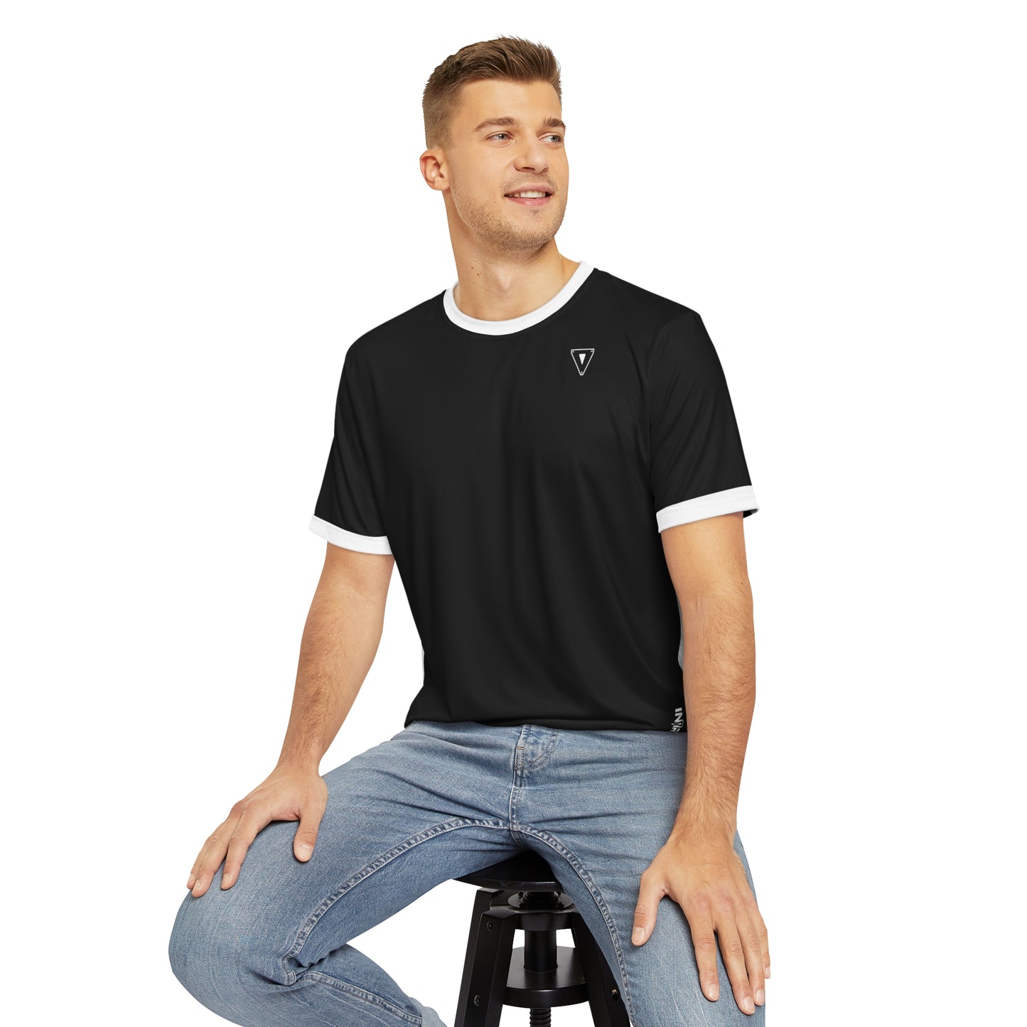 Men's Plain Cyber Black Line T Shirt V2