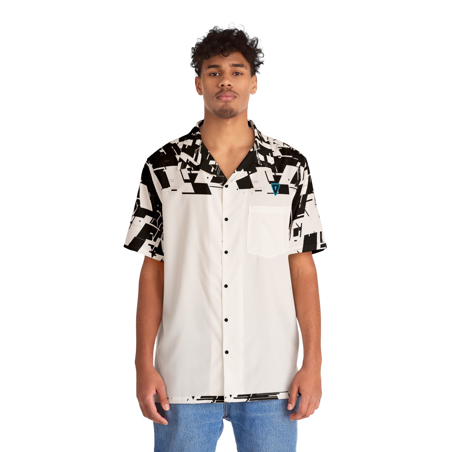 White Cyber Button Up