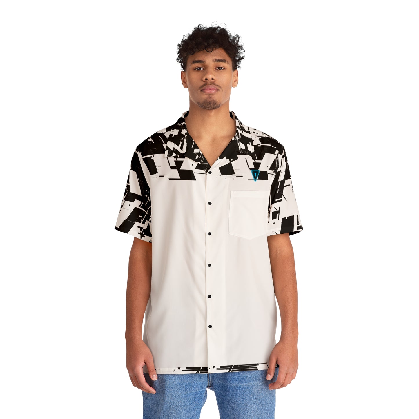 White Cyber Button Up