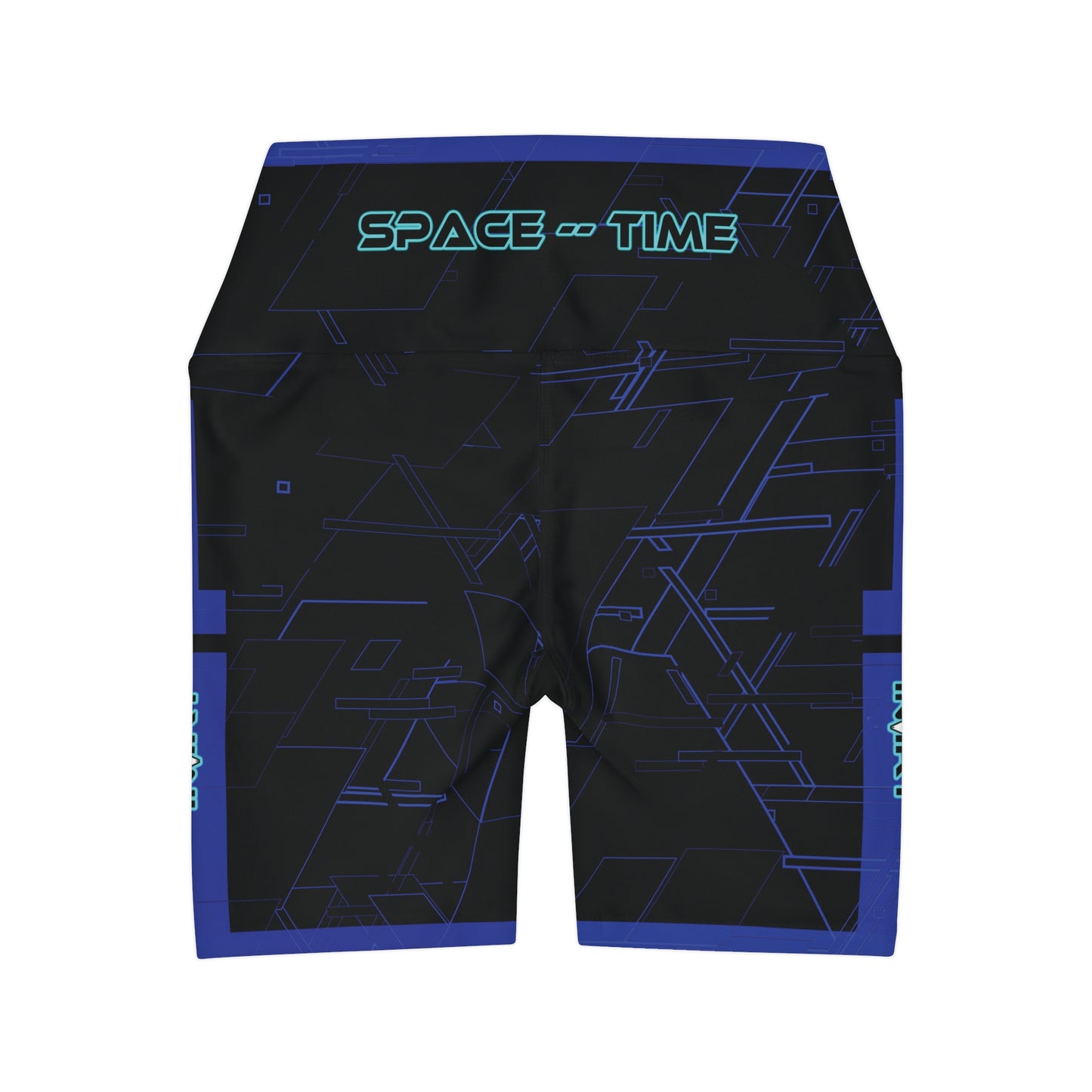 Cyber Midnight Blue Waisted Fitness Shorts