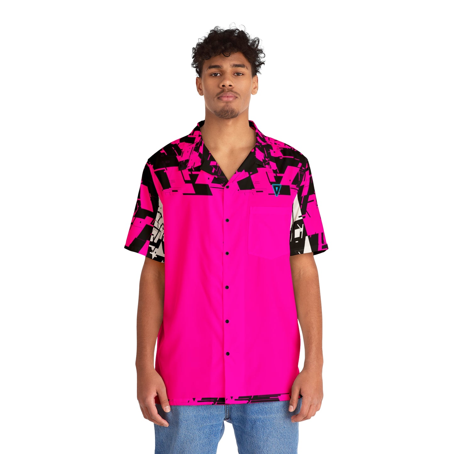 Hot Pink Cyber Button Up Shirt