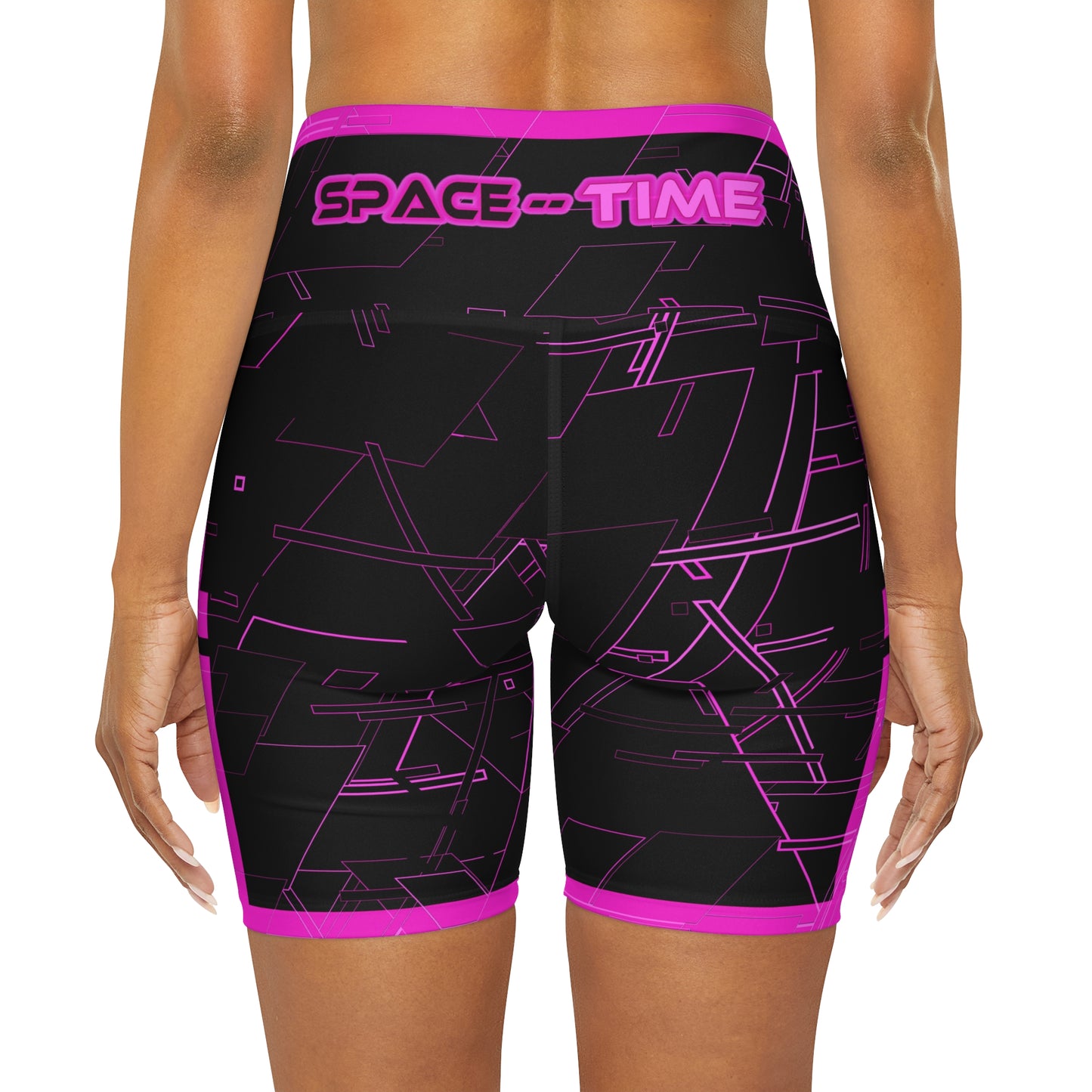 Cyber Pink High Waisted Fitness Shorts