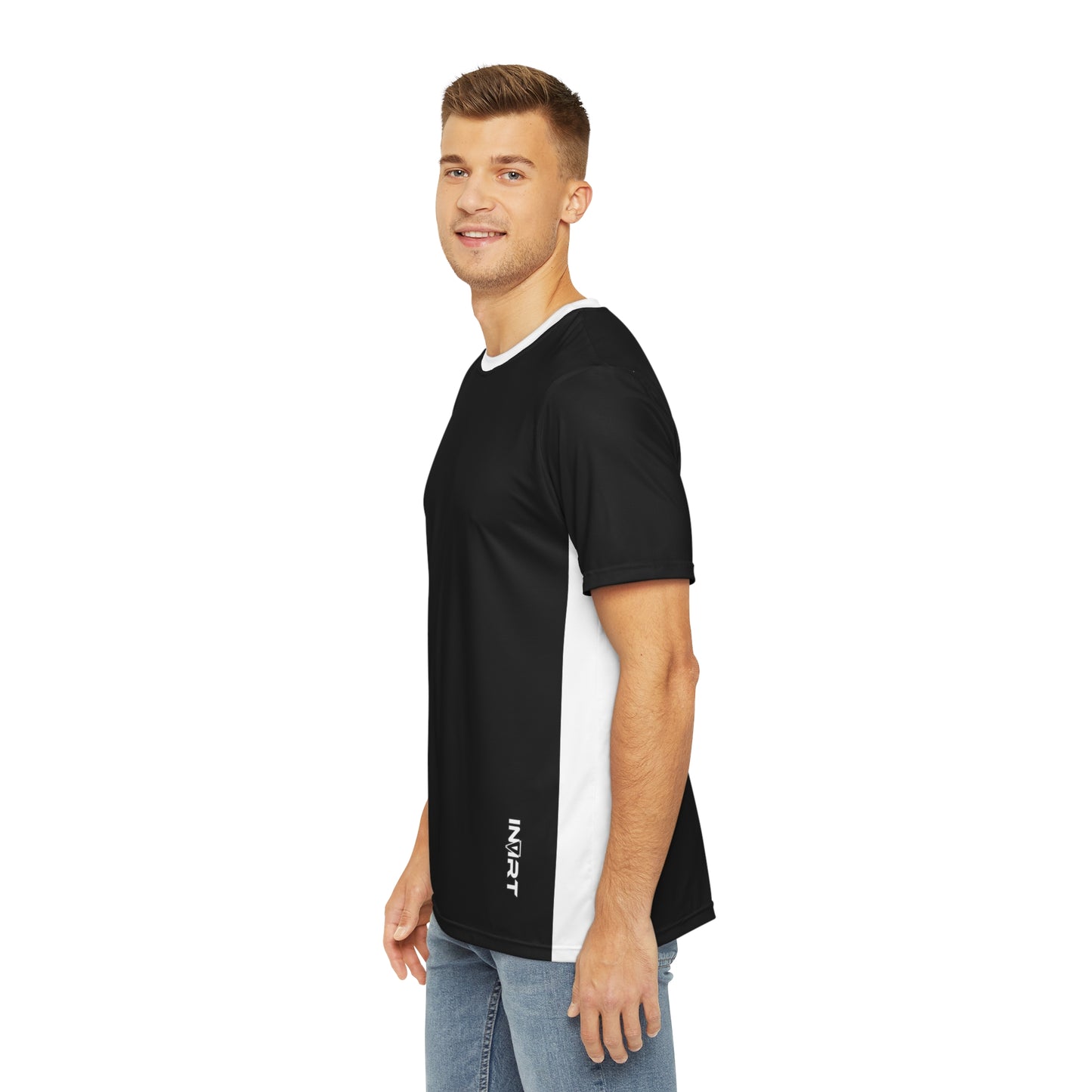 Men's Plain Cyber Line Black T Shirt