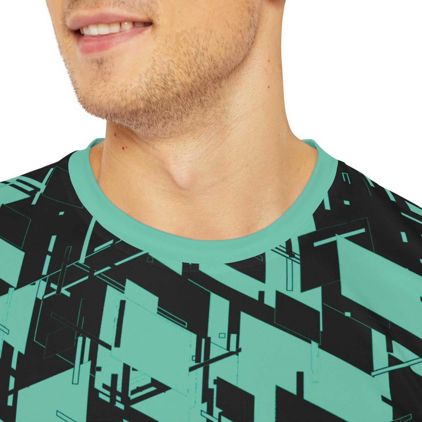 Men's Cyber Line Teal T Shirt V2