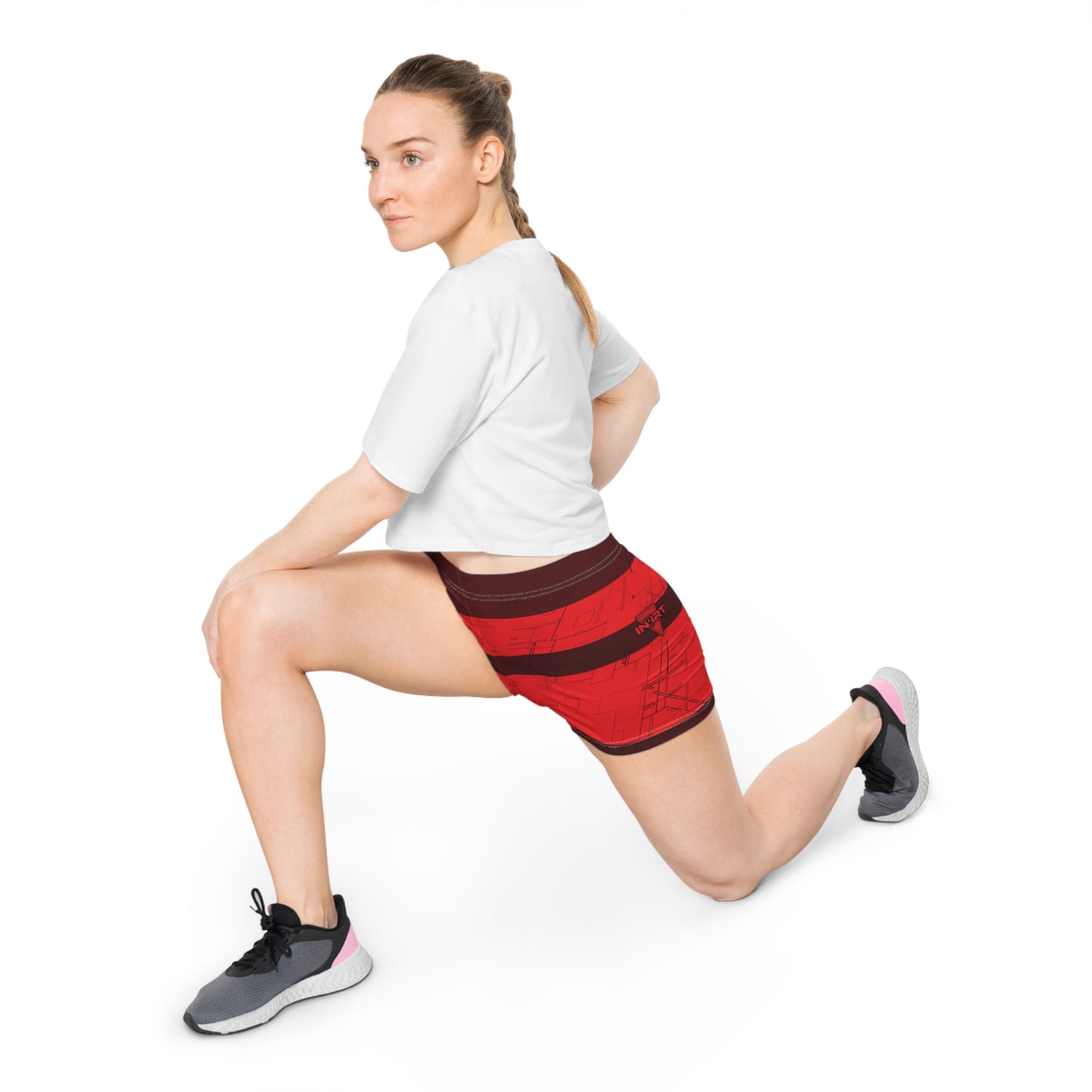 Cyber Red Fitness Shorts