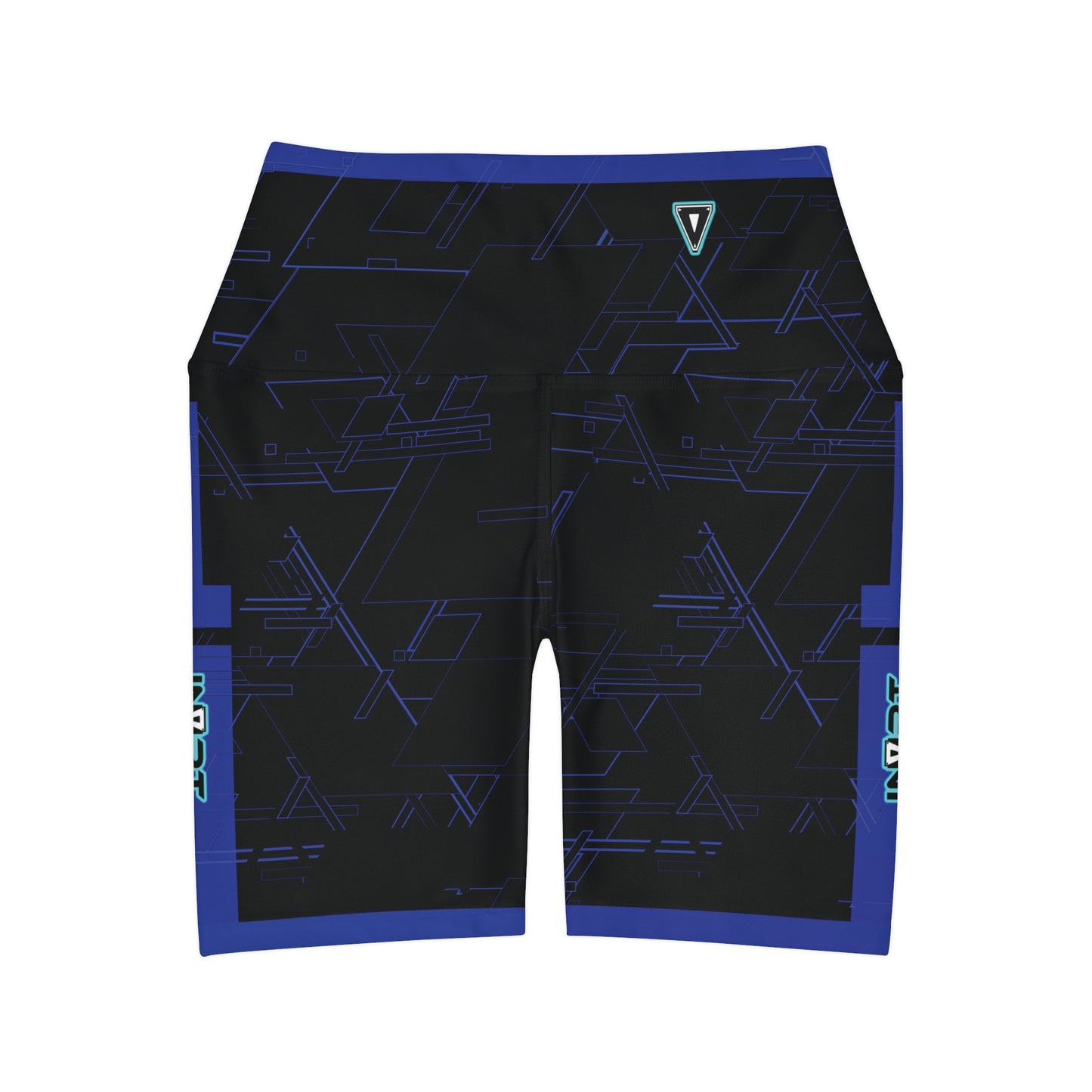 Cyber Midnight Blue Waisted Fitness Shorts
