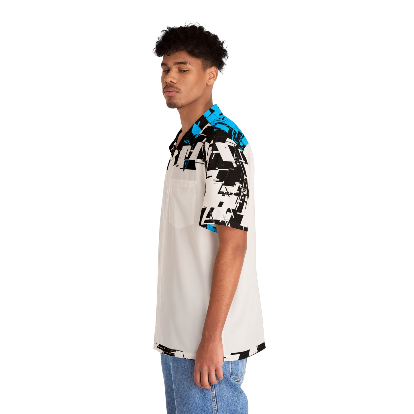 White Cyber Button Up V2
