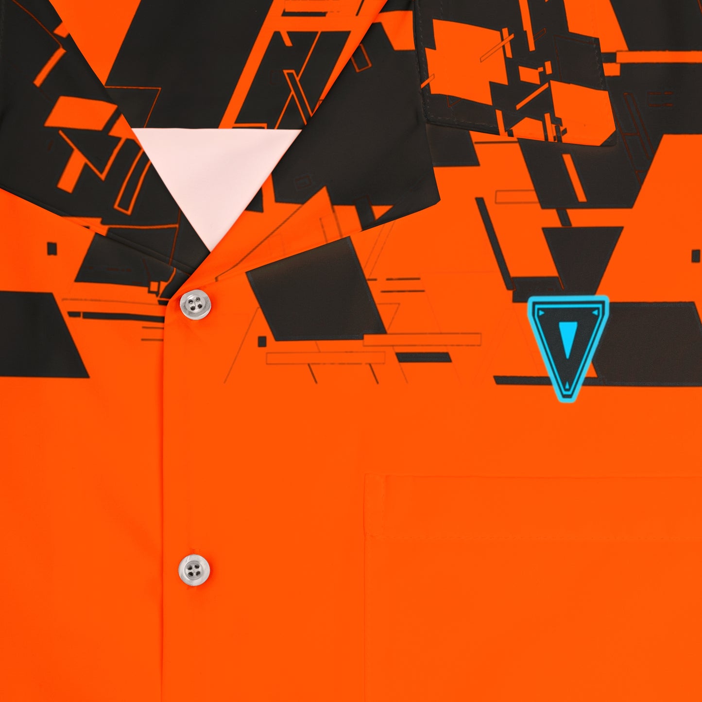 Orange Cyber Button Up Shirt
