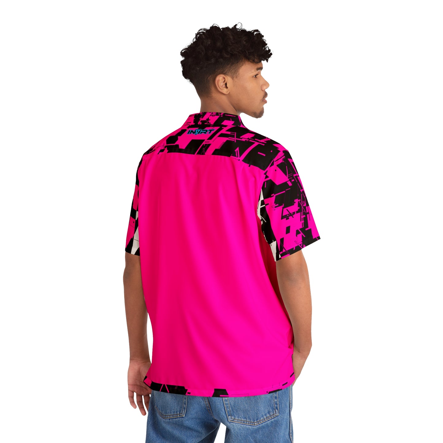 Hot Pink Cyber Button Up Shirt