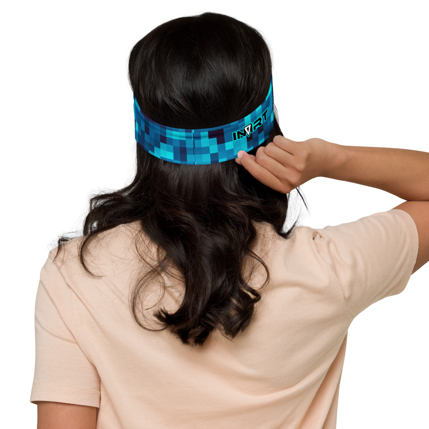 Cyber Blue Big Pixel Headband