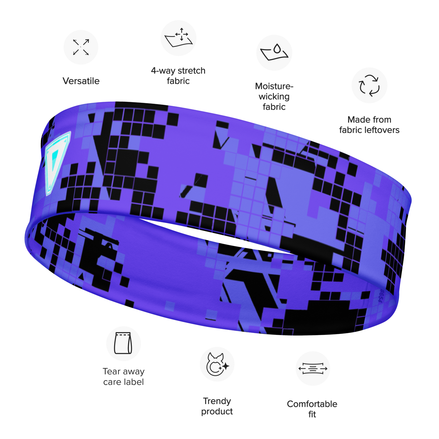 Cyber Purple Pixel Headband