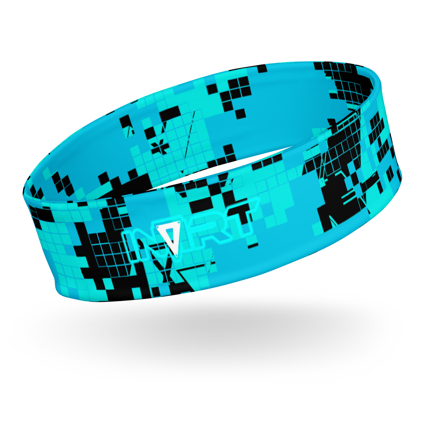 Cyber Light Blue Pixel Headband