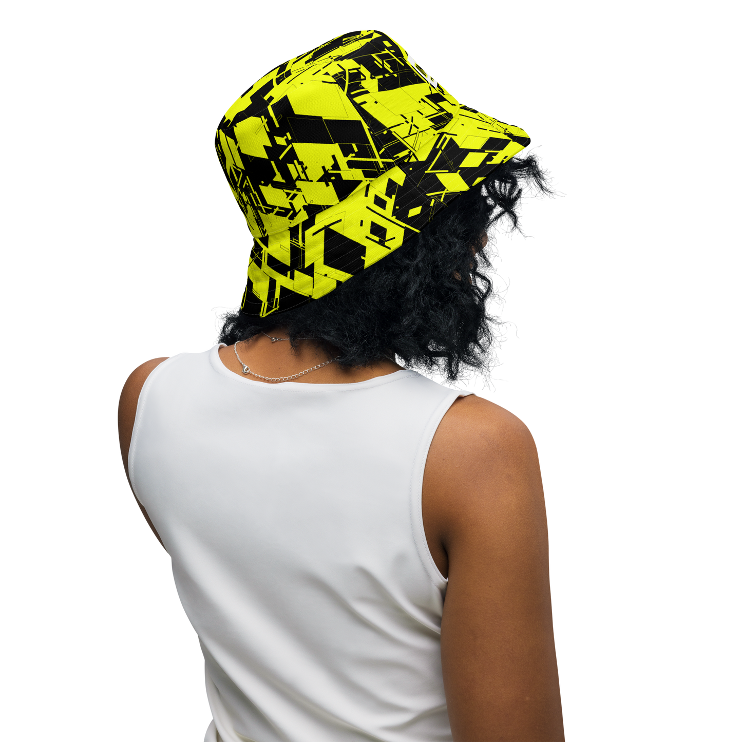 Reversible Cyber Yellow-Plasma Bucket Hat V3