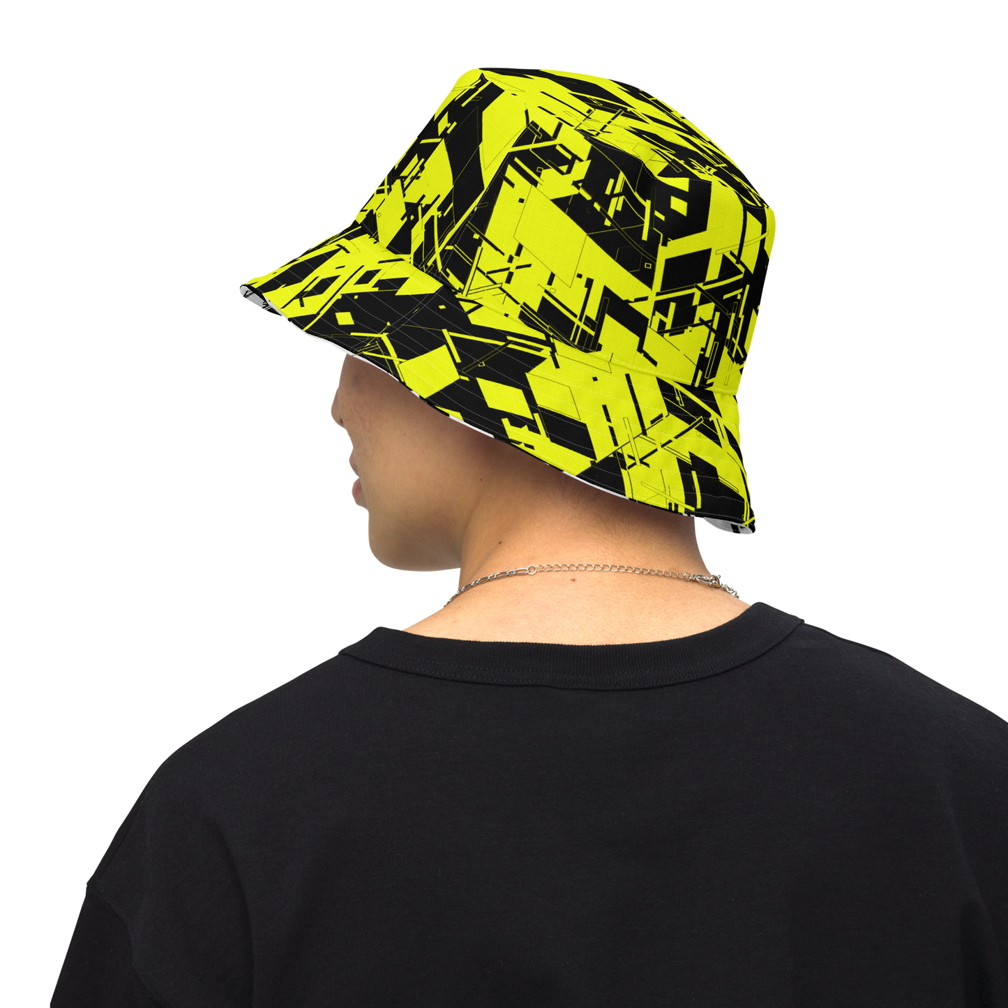 Reversible Cyber Yellow-Plasma Bucket Hat V3