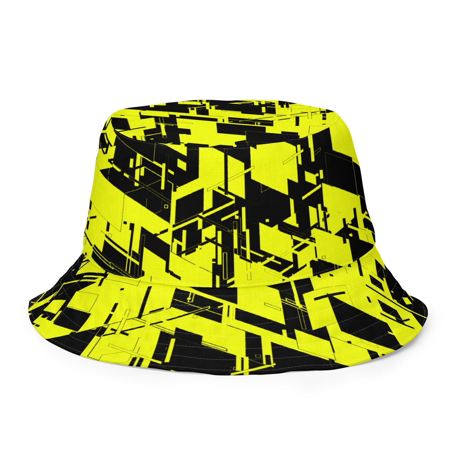 Reversible Cyber Yellow-Plasma Bucket Hat V3