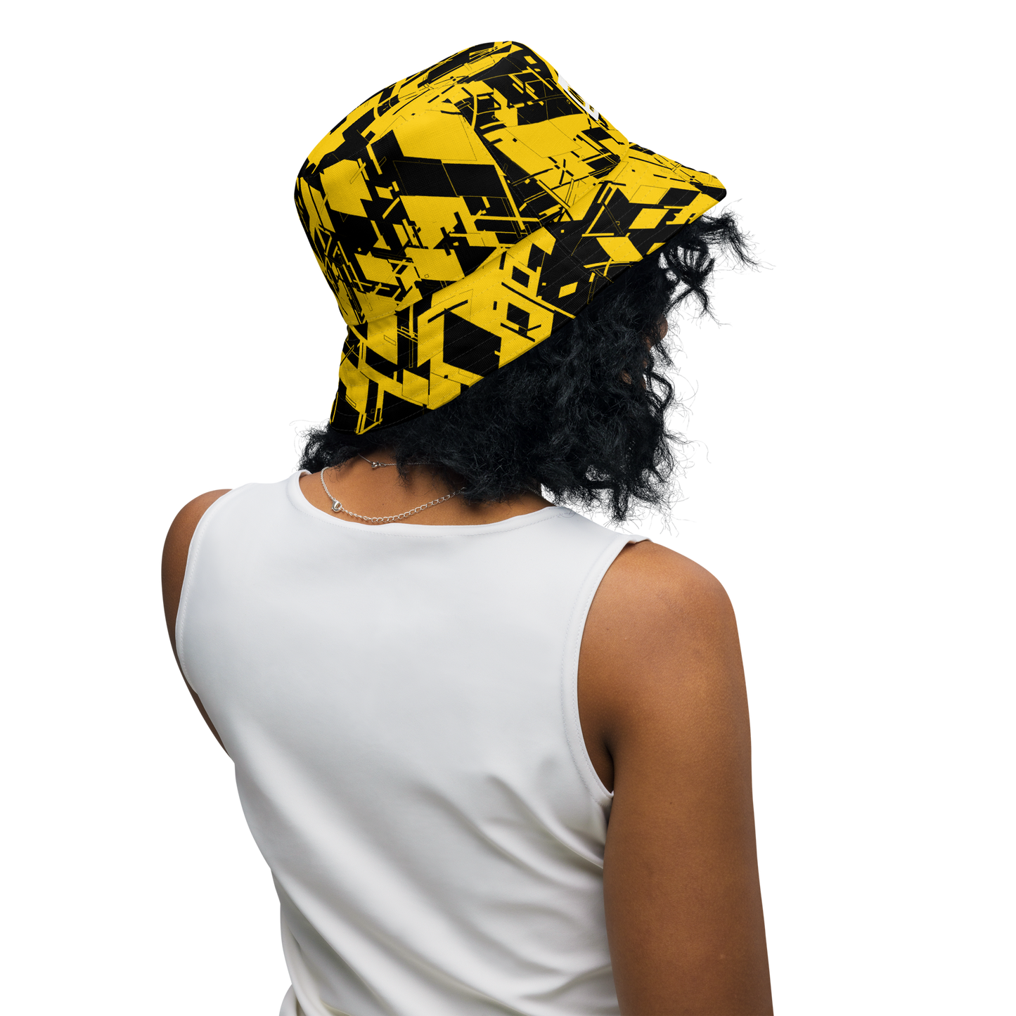 Reversible Cyber Yellow Bucket Hat V3