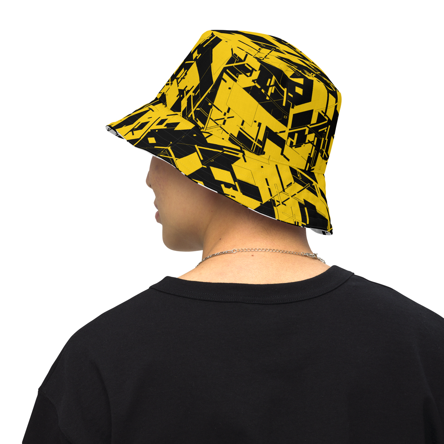 Reversible Cyber Yellow Bucket Hat V3