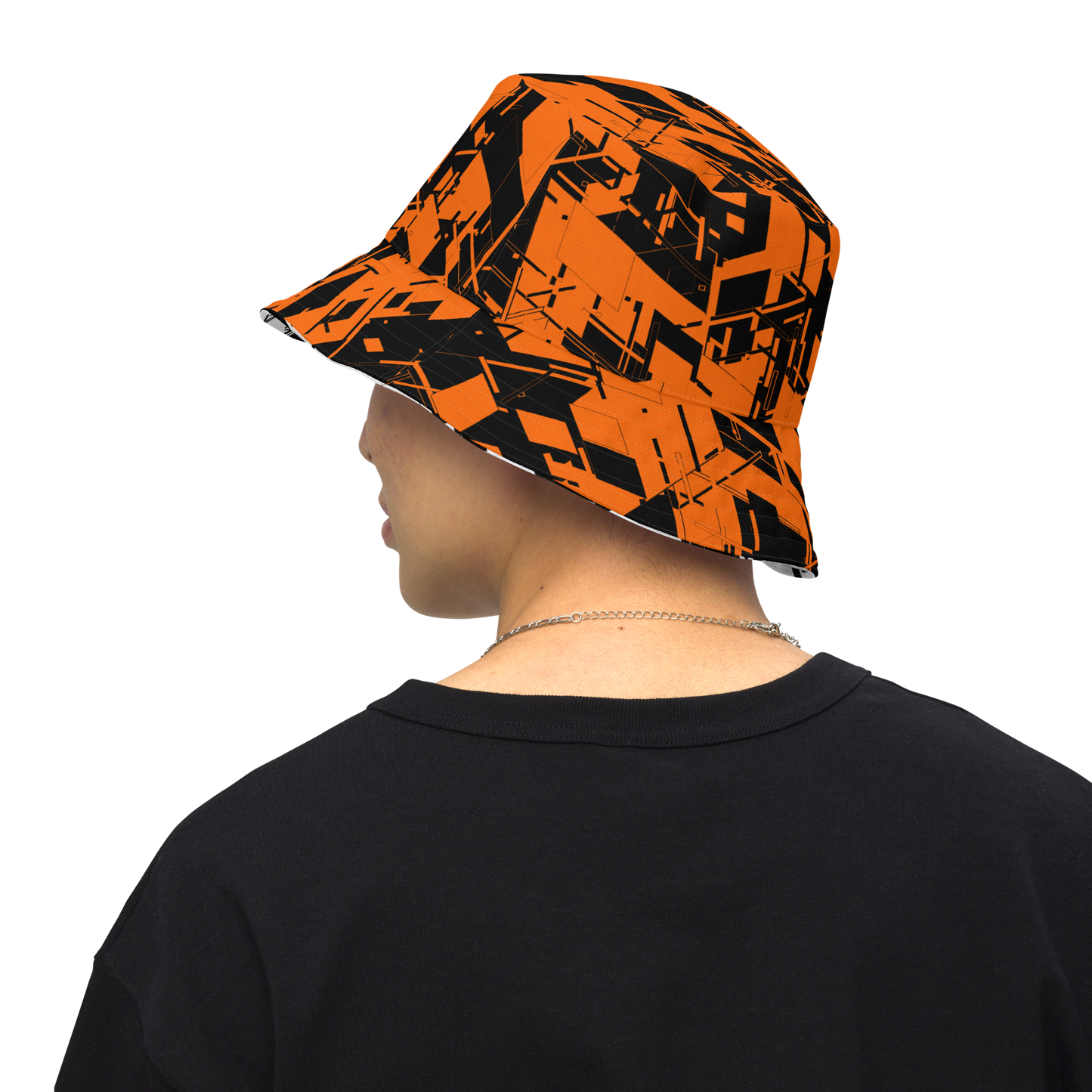 Reversible Cyber Orange Bucket Hat V3