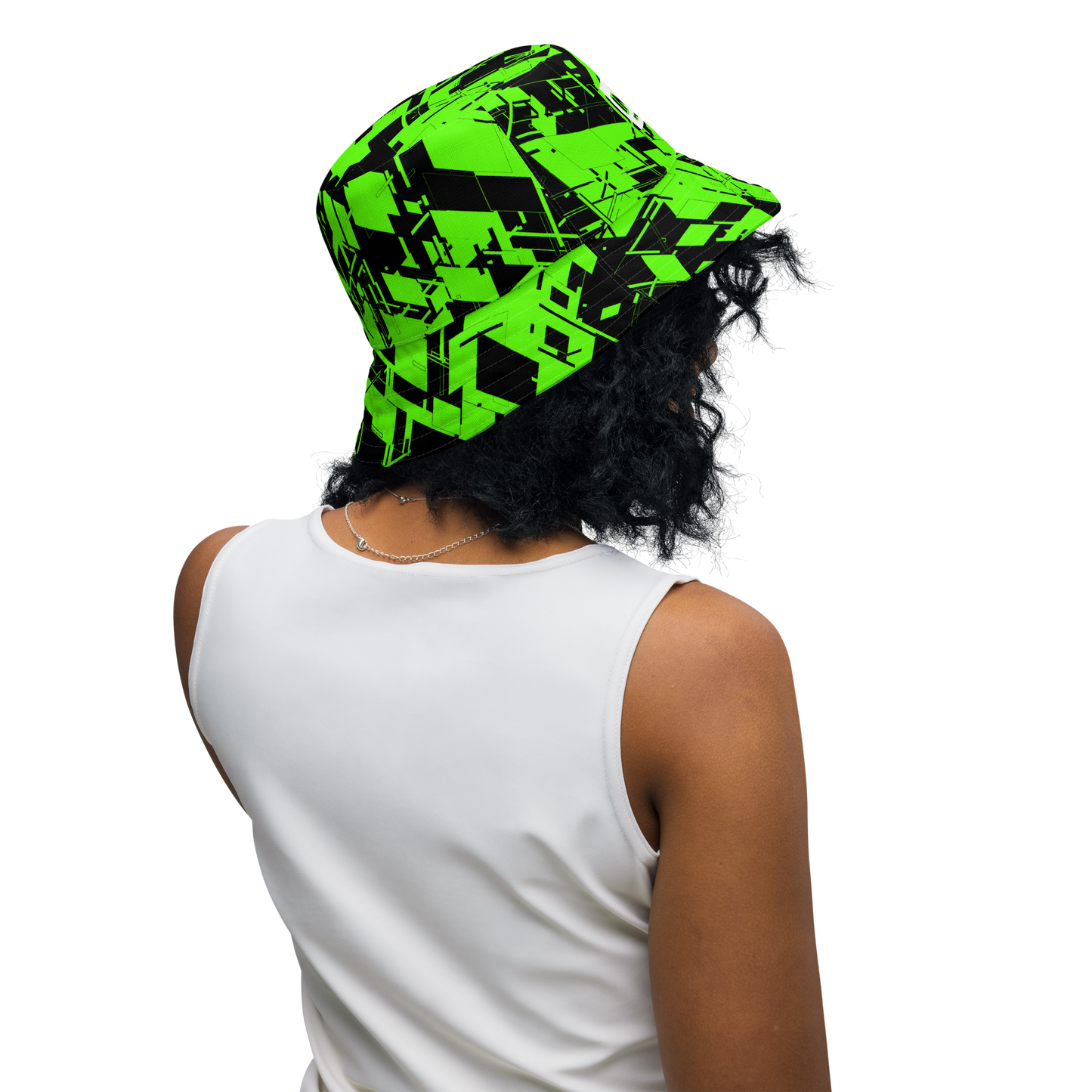 Reversible Cyber Green Bucket Hat V3