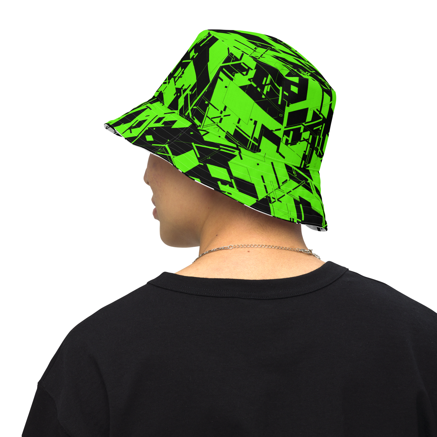 Reversible Cyber Green Bucket Hat V3