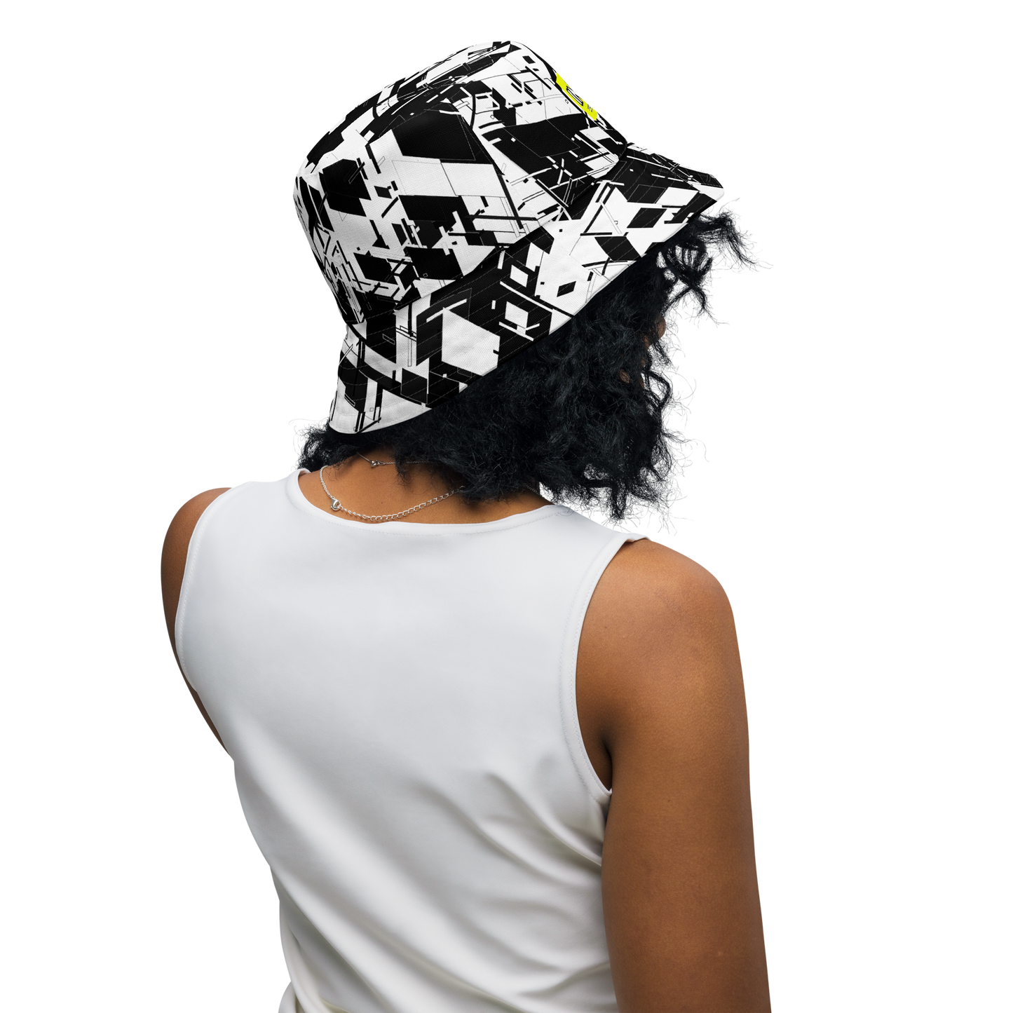 Reversible Cyber Yellow-Plasma Bucket Hat V3