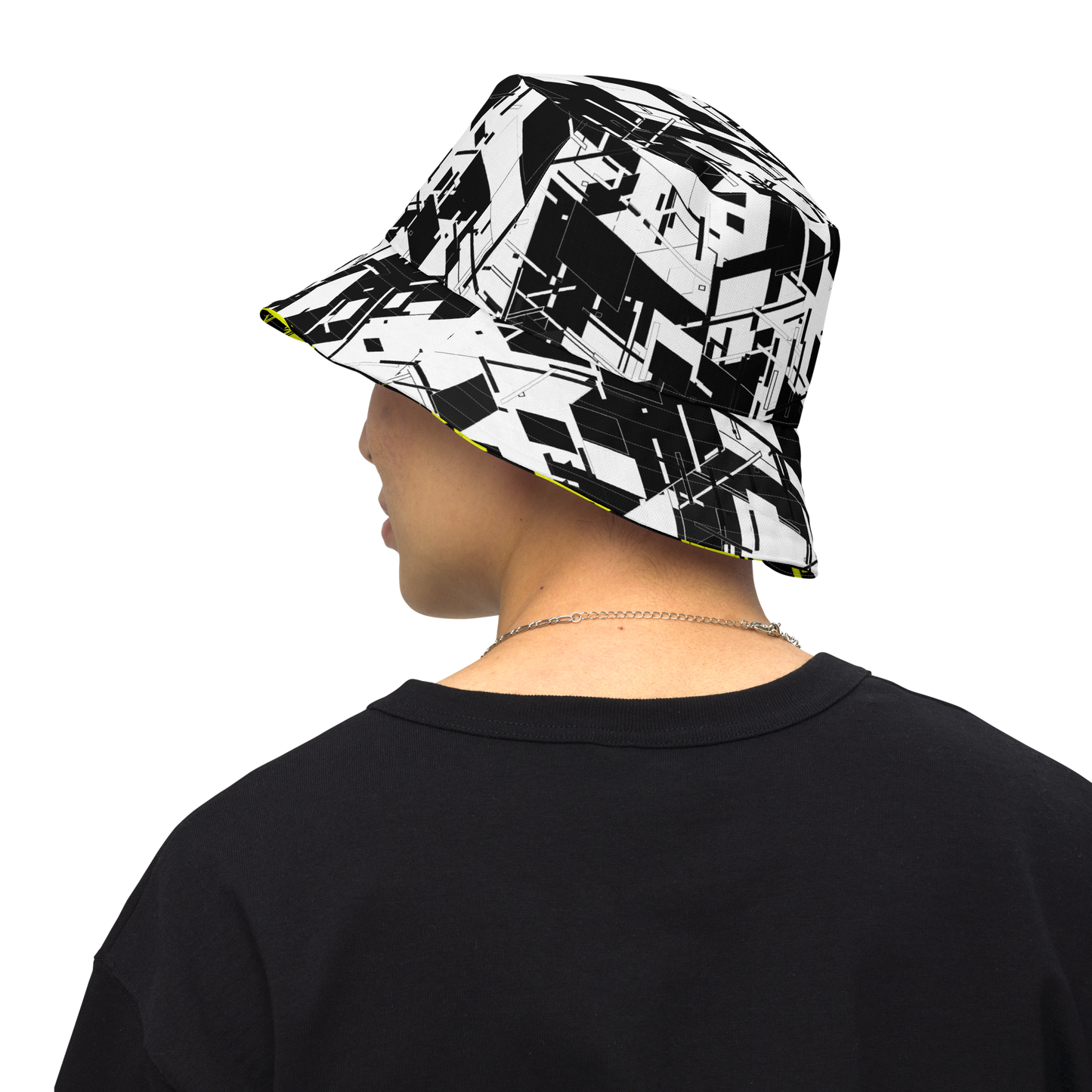 Reversible Cyber Yellow-Plasma Bucket Hat V3