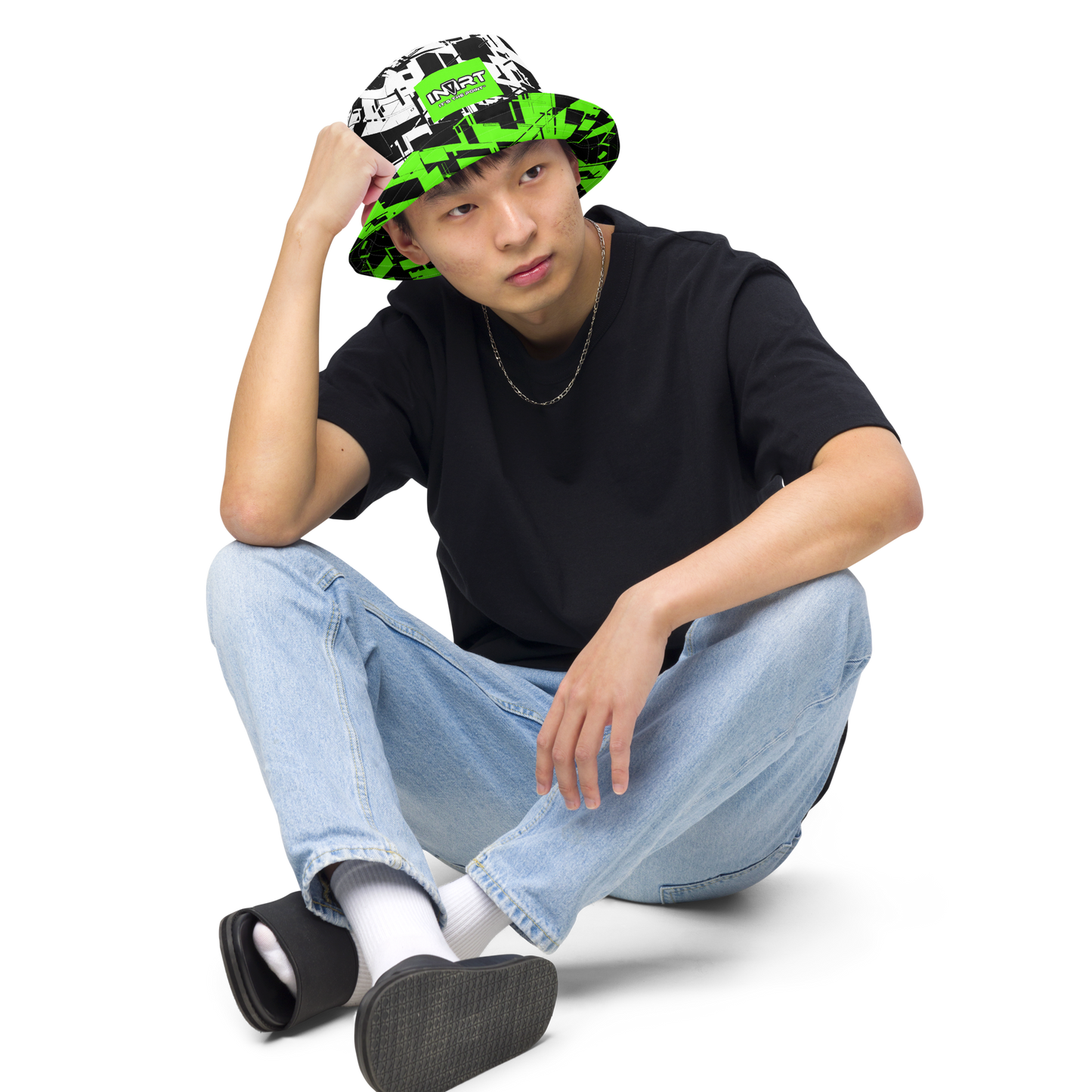Reversible Cyber Green Bucket Hat V3