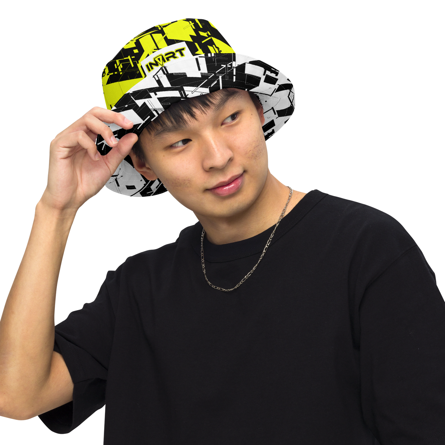 Reversible Cyber Yellow-Plasma Bucket Hat V3