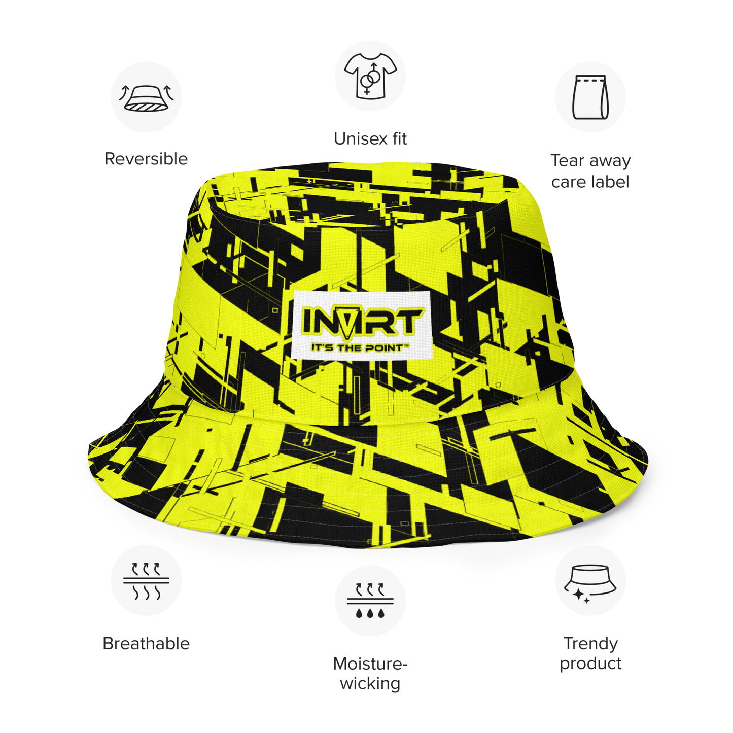Reversible Cyber Yellow-Plasma Bucket Hat V3
