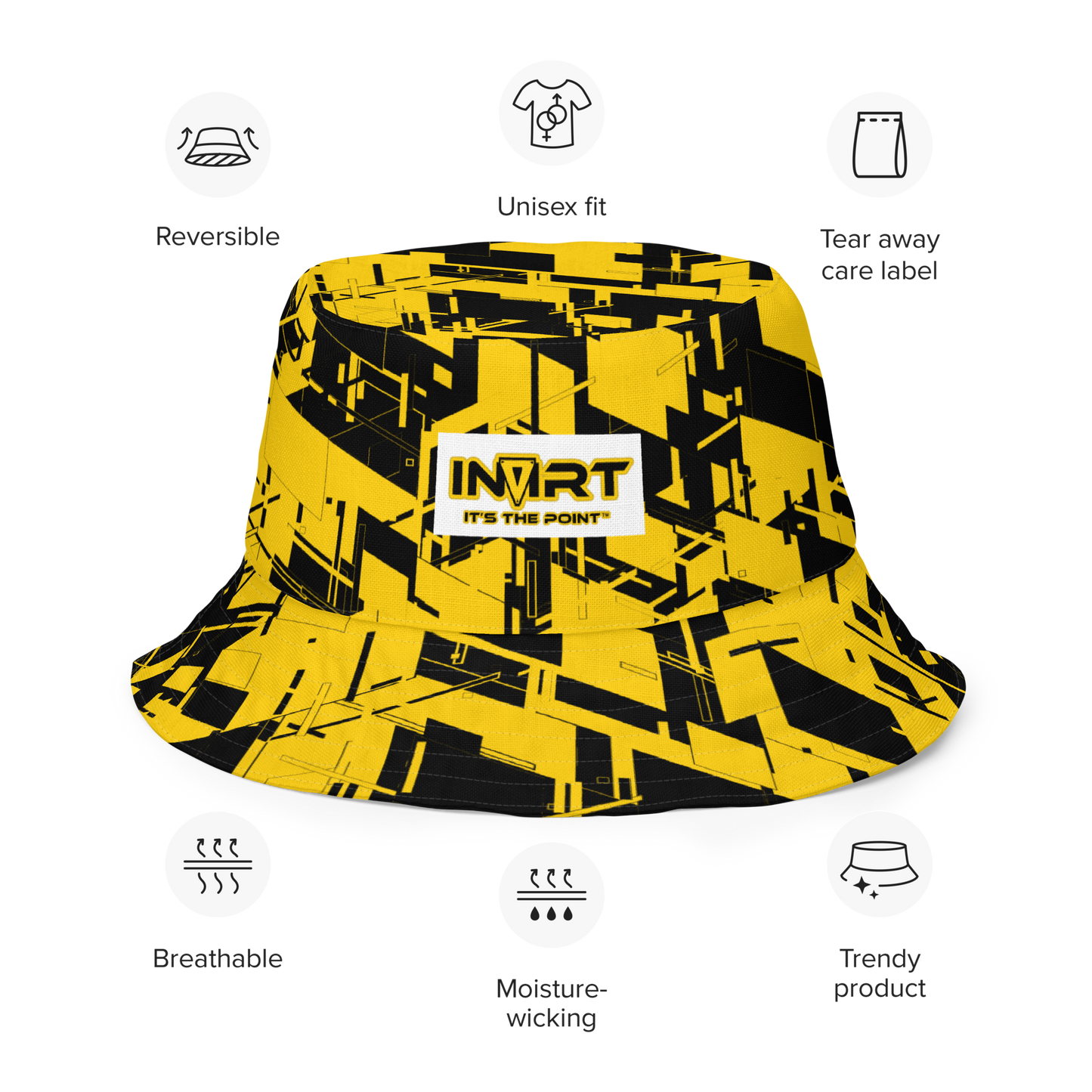 Reversible Cyber Yellow Bucket Hat V3