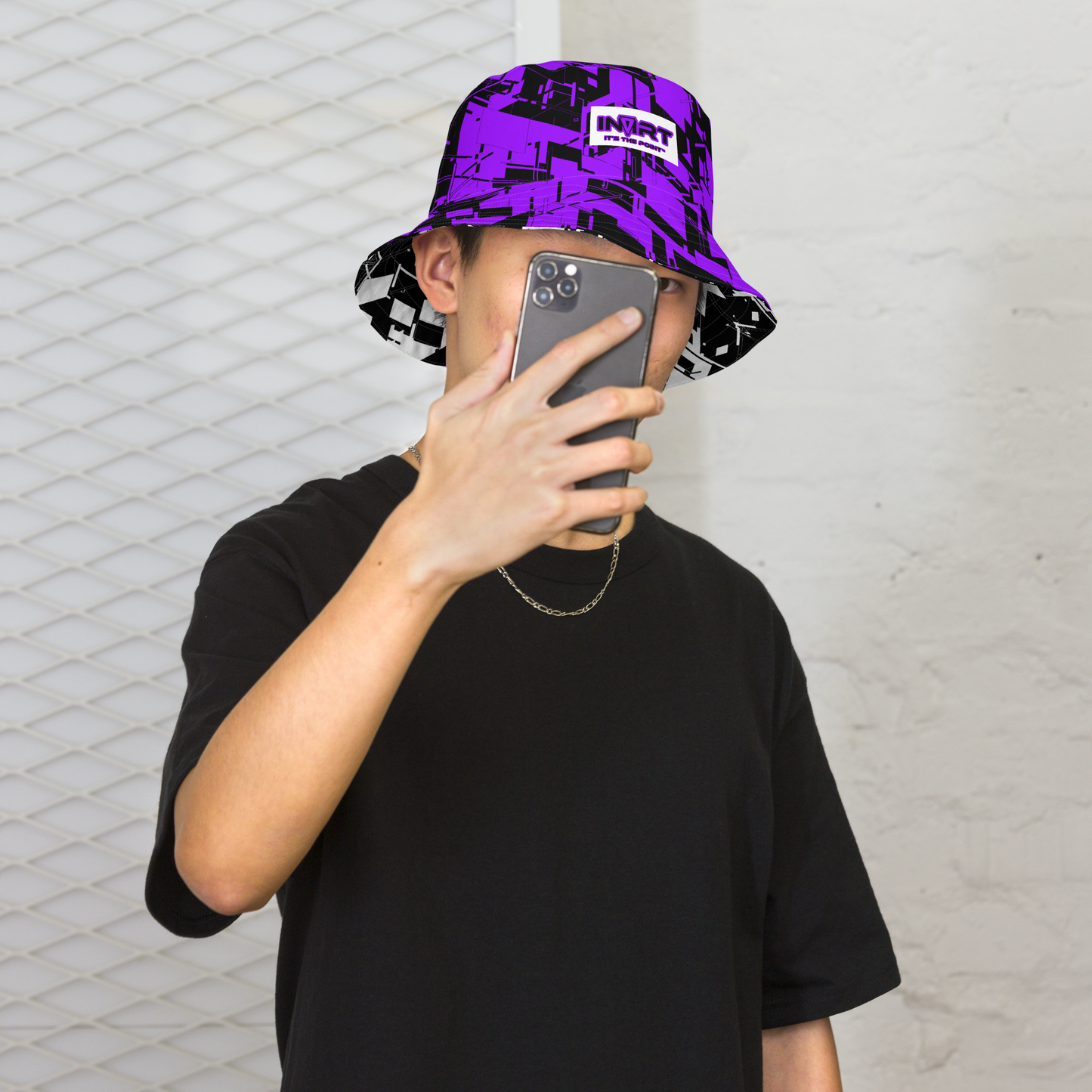 Reversible Cyber Purple Bucket Hat V3