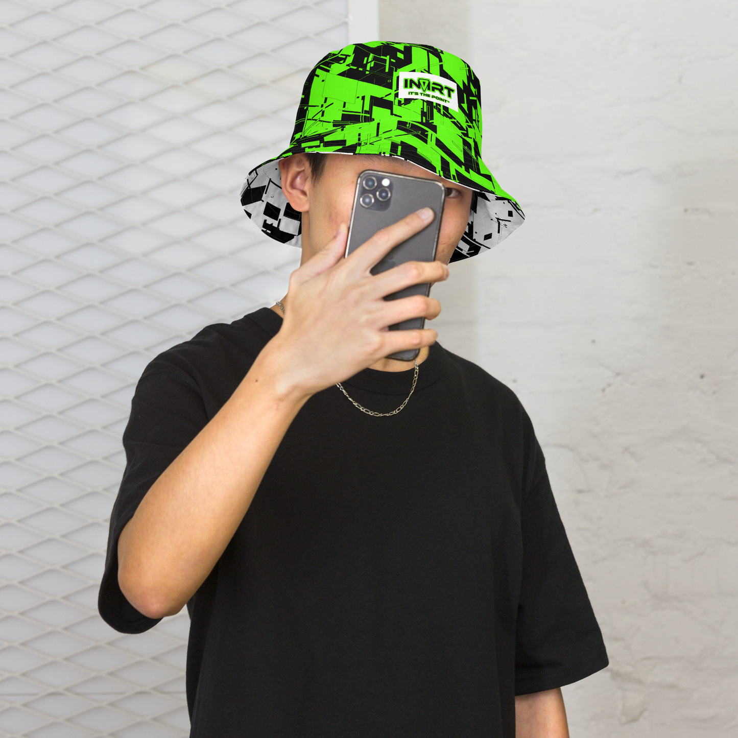 Reversible Cyber Green Bucket Hat V3