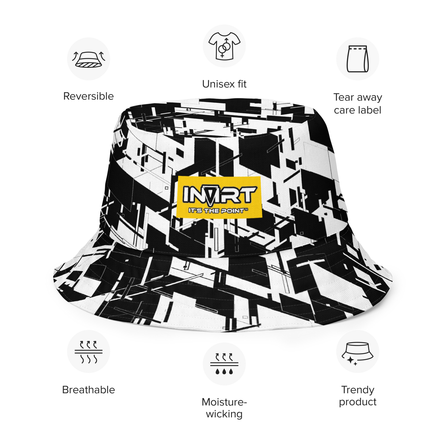 Reversible Cyber Yellow Bucket Hat V3
