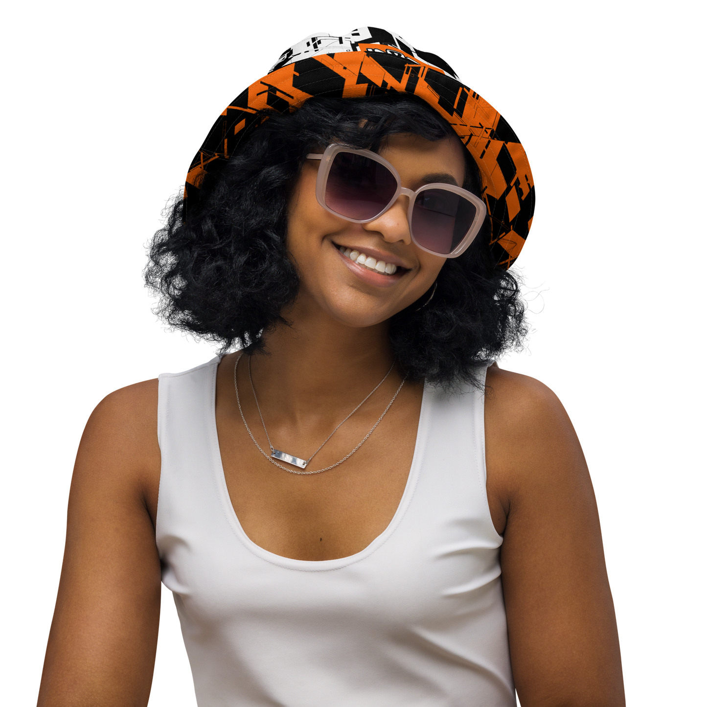 Reversible Cyber Orange Bucket Hat V3