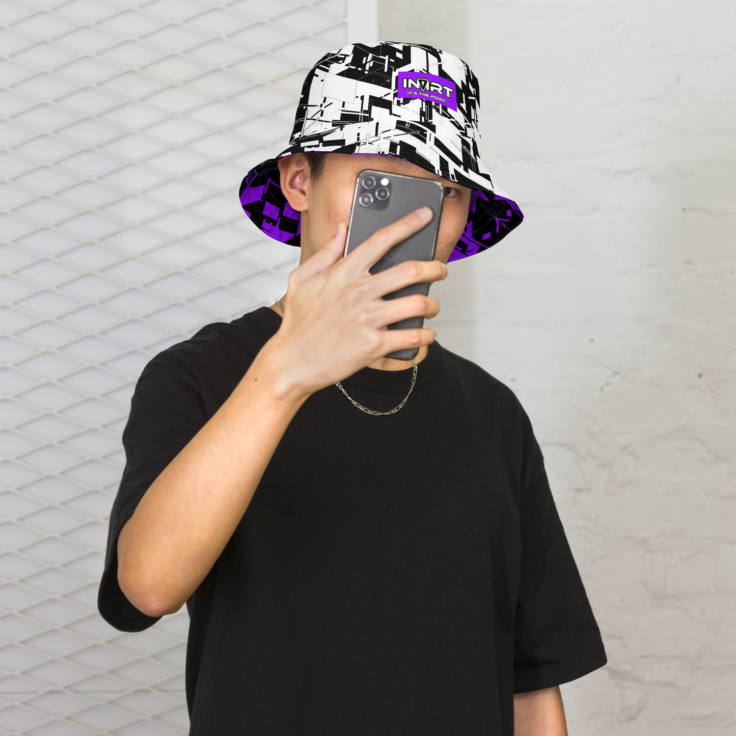 Reversible Cyber Purple Bucket Hat V3