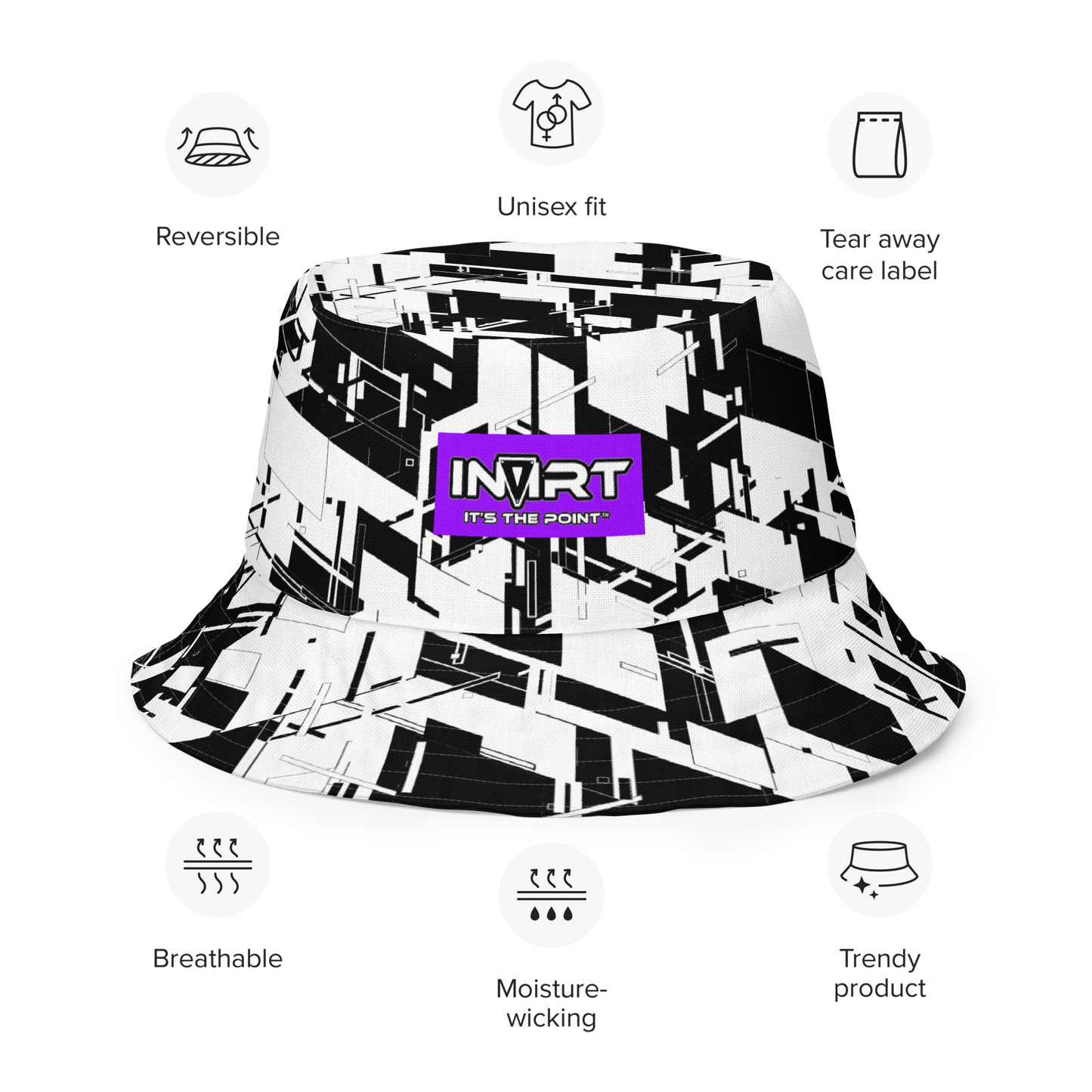 Reversible Cyber Purple Bucket Hat V3