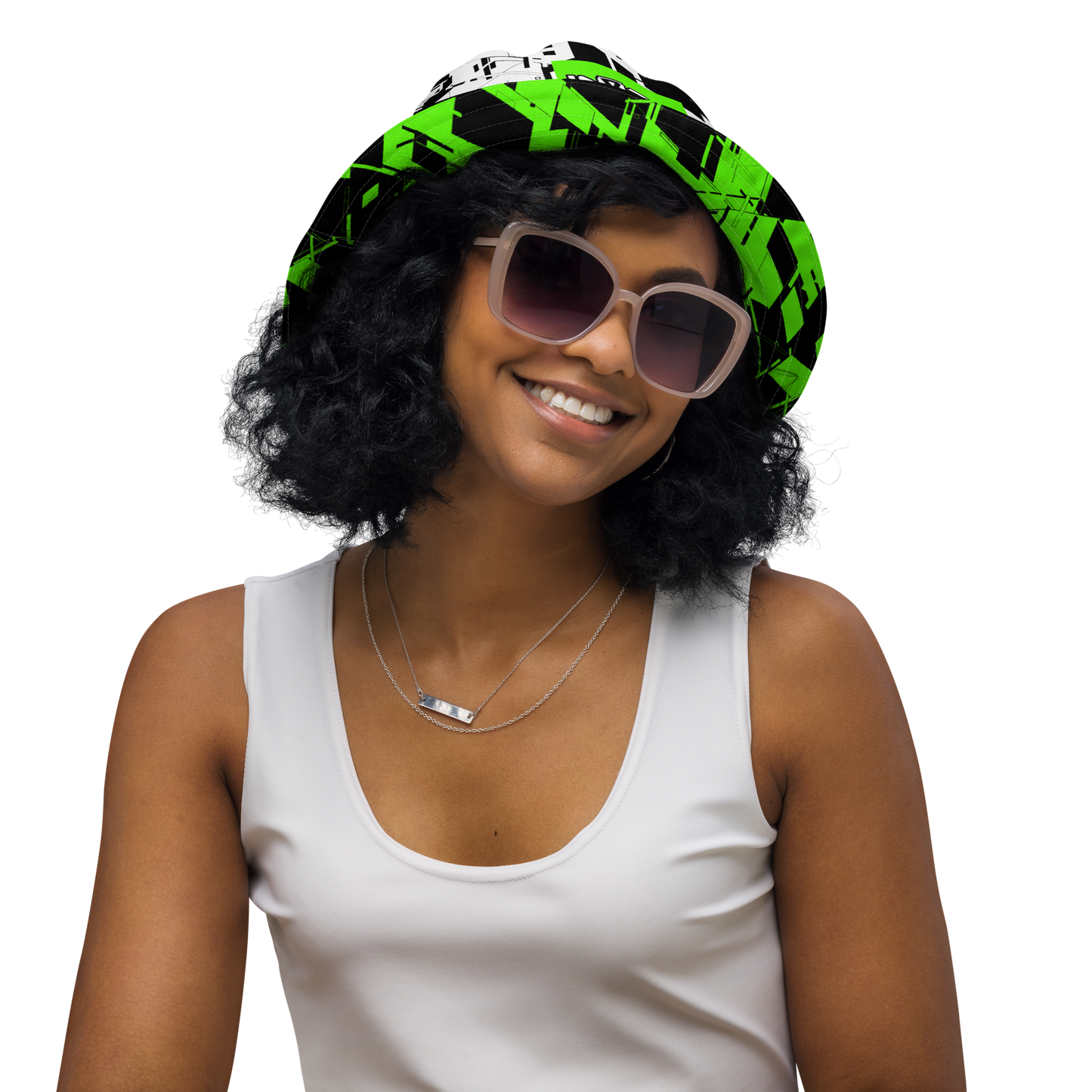 Reversible Cyber Green Bucket Hat V3