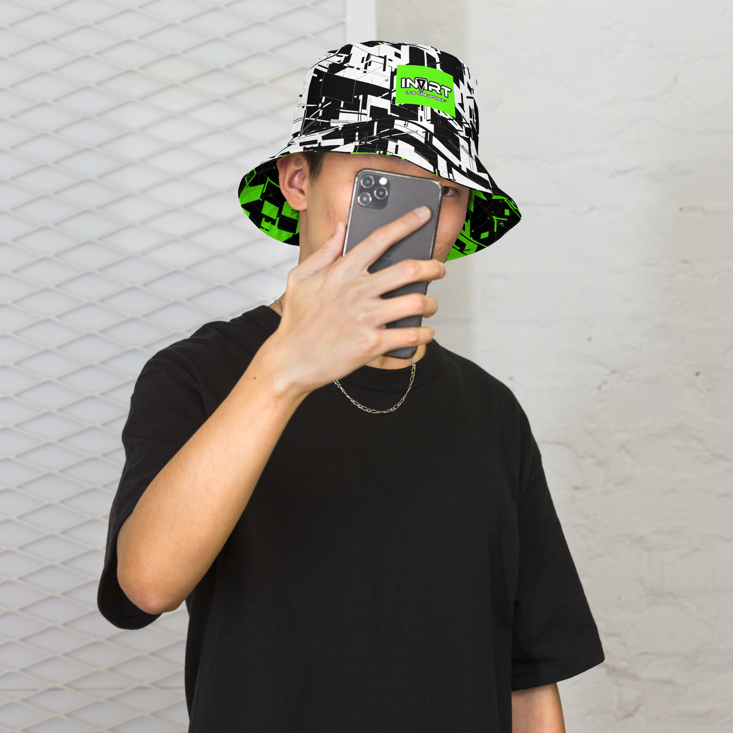 Reversible Cyber Green Bucket Hat V3