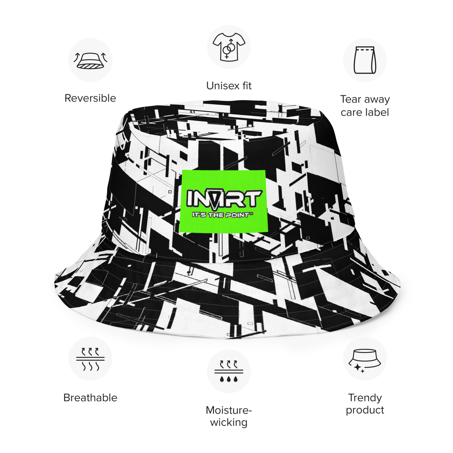 Reversible Cyber Green Bucket Hat V3