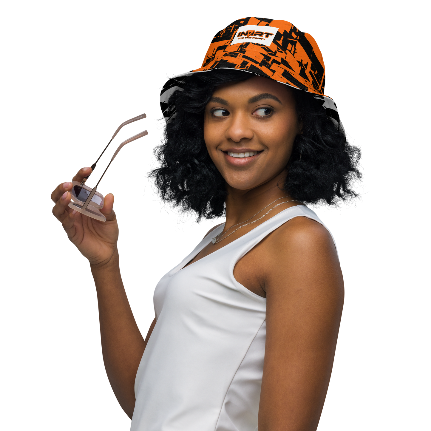 Reversible Cyber Orange Bucket Hat V3