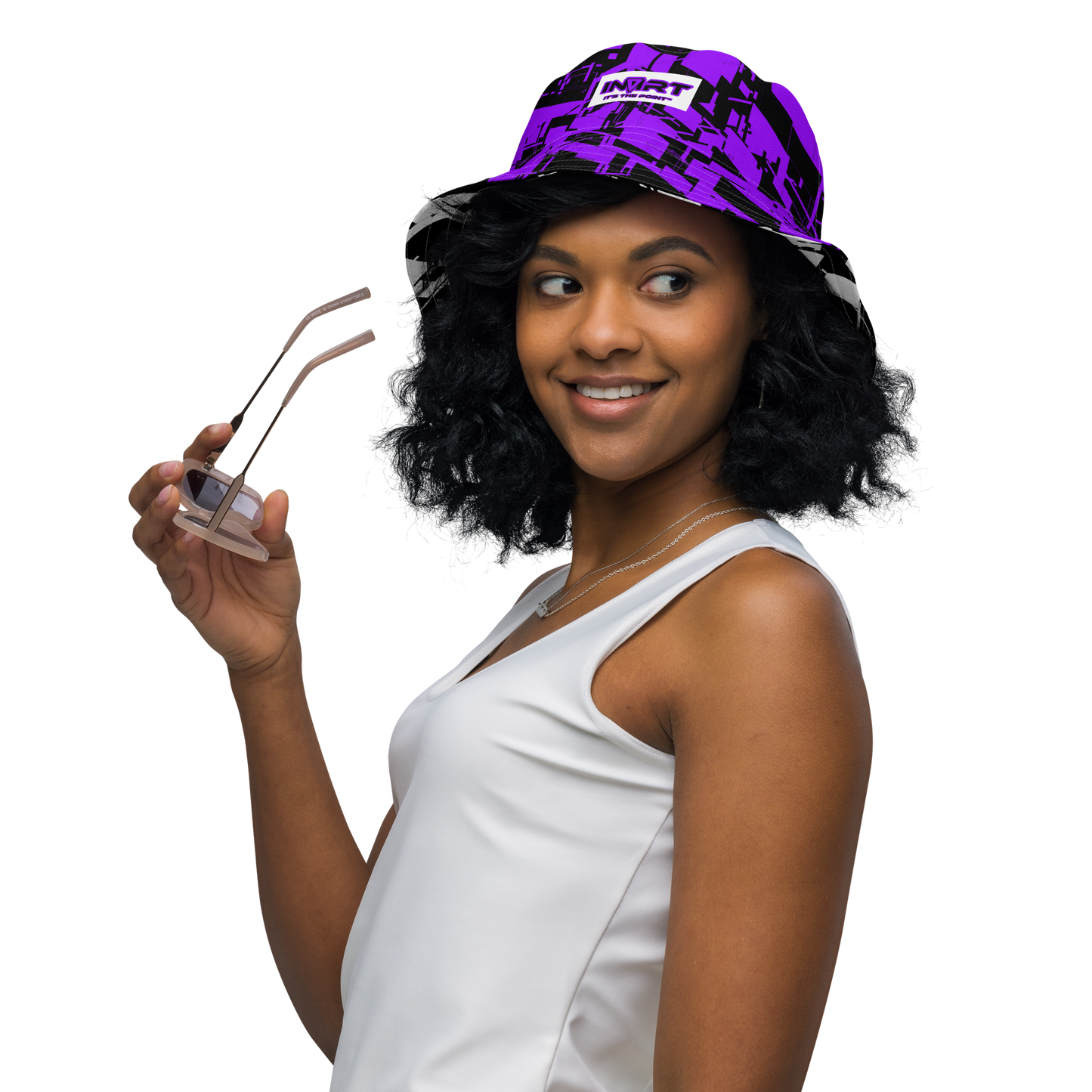Reversible Cyber Purple Bucket Hat V3