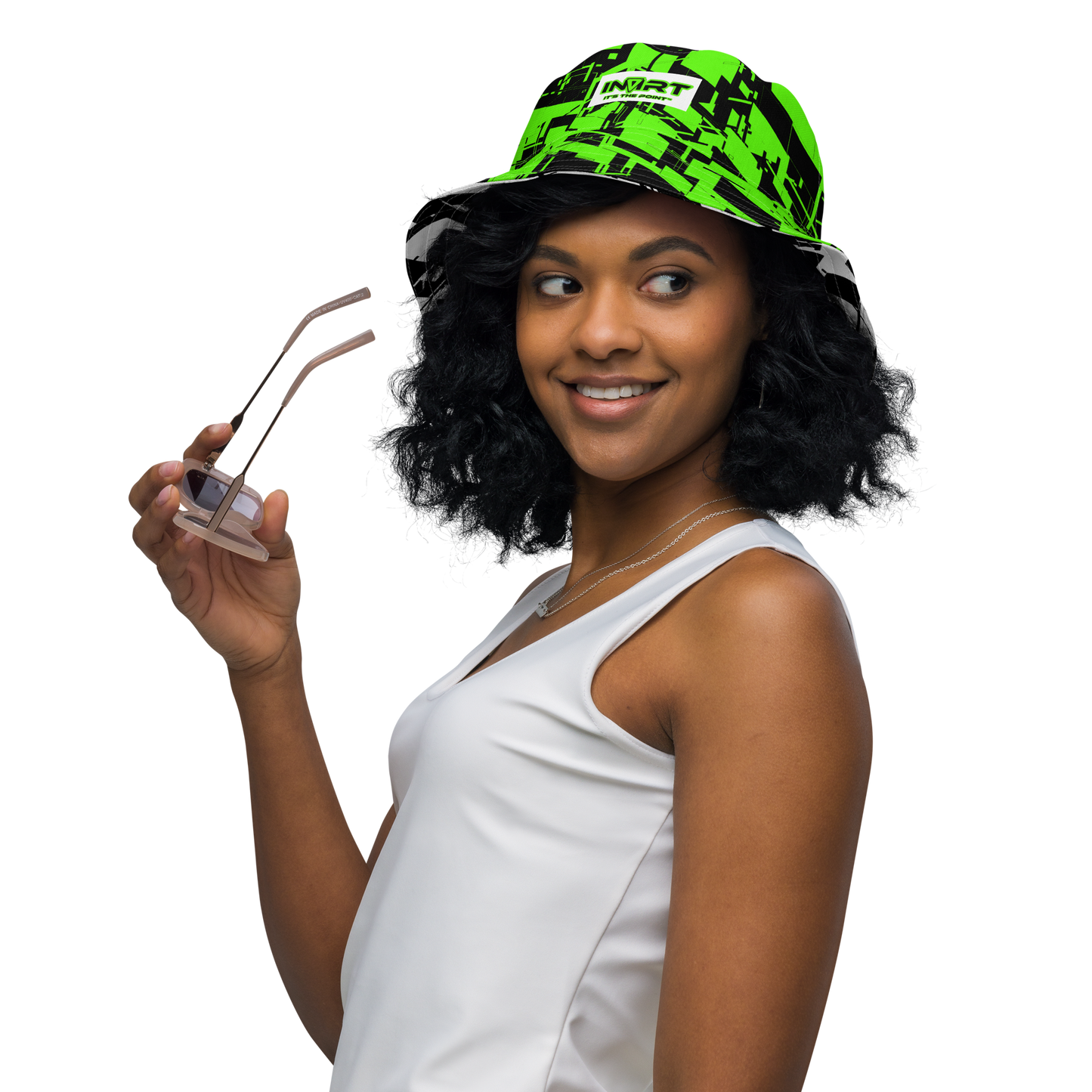 Reversible Cyber Green Bucket Hat V3