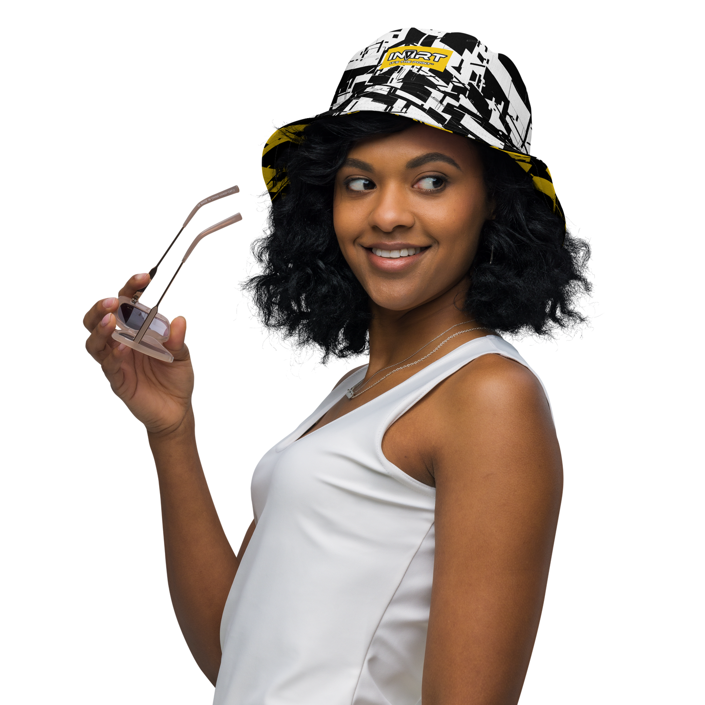 Reversible Cyber Yellow Bucket Hat V3