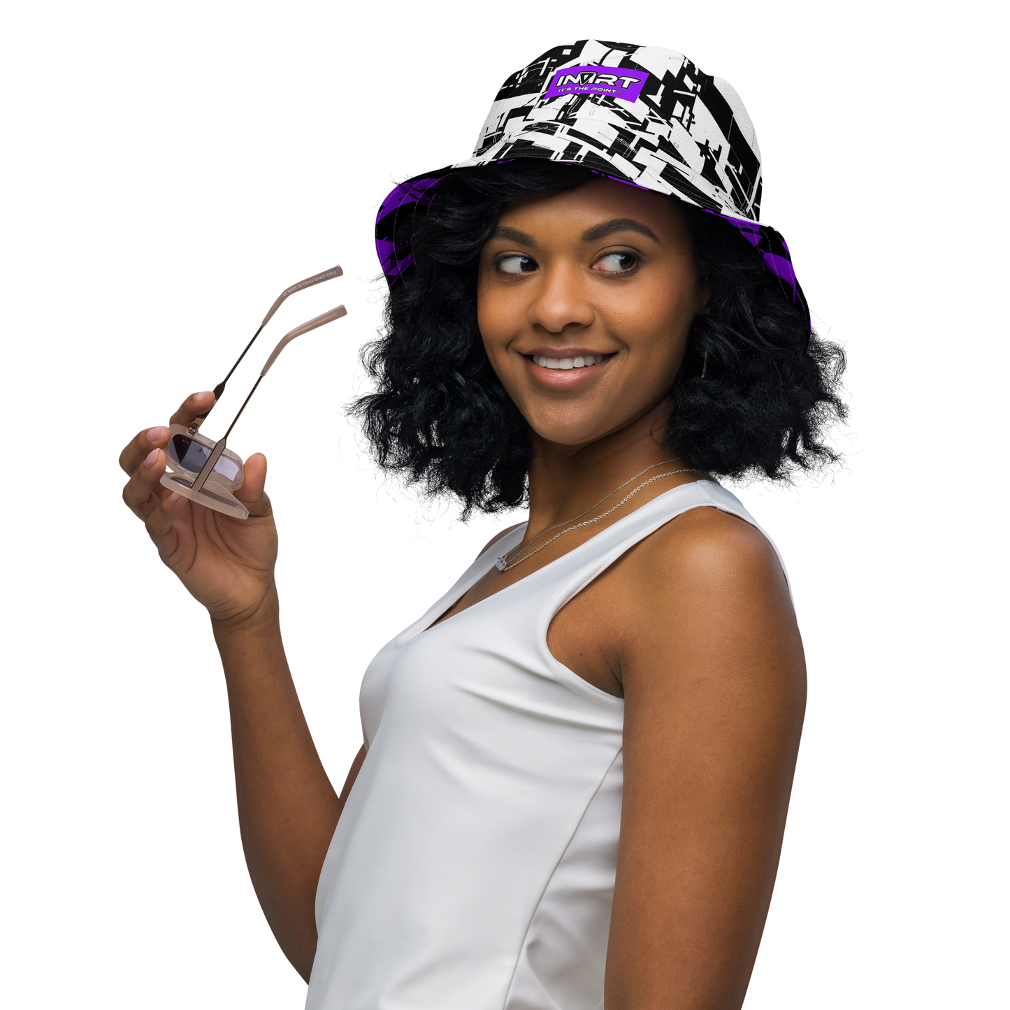 Reversible Cyber Purple Bucket Hat V3
