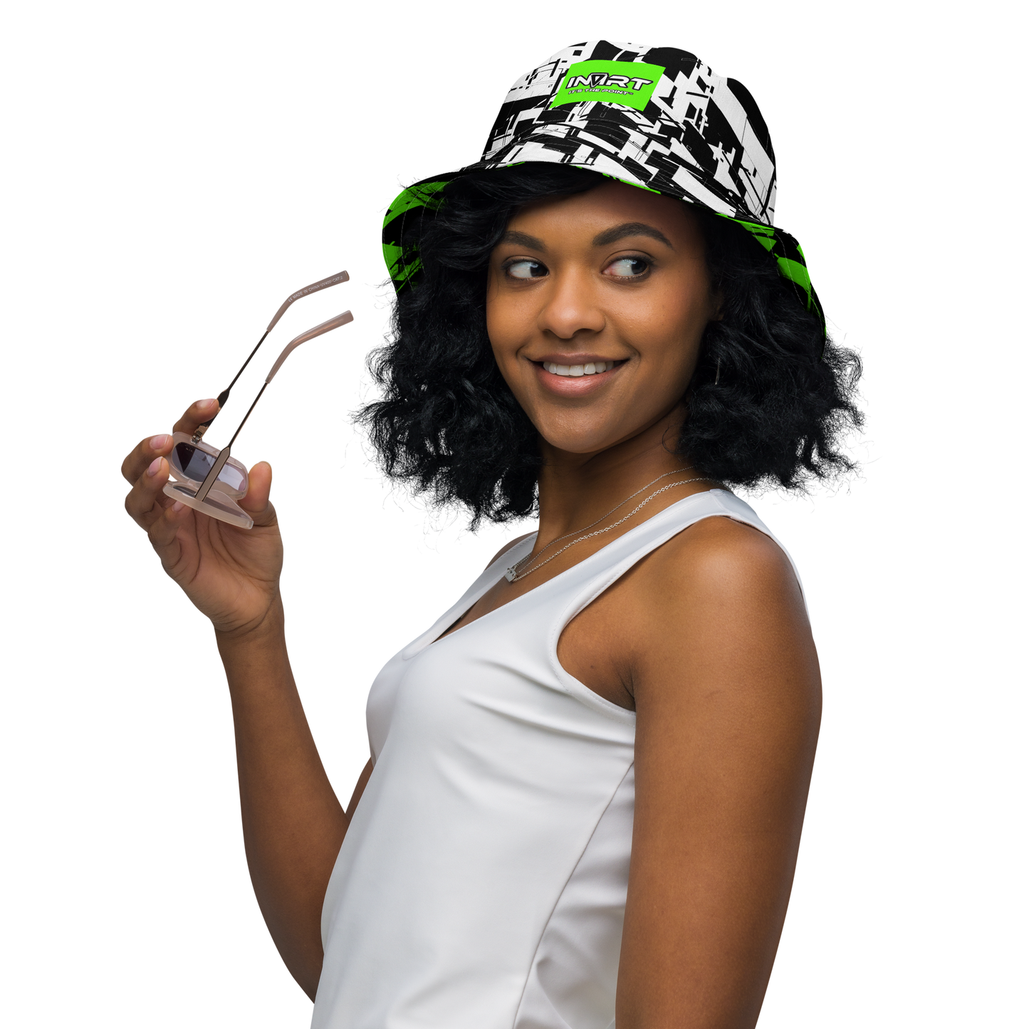 Reversible Cyber Green Bucket Hat V3