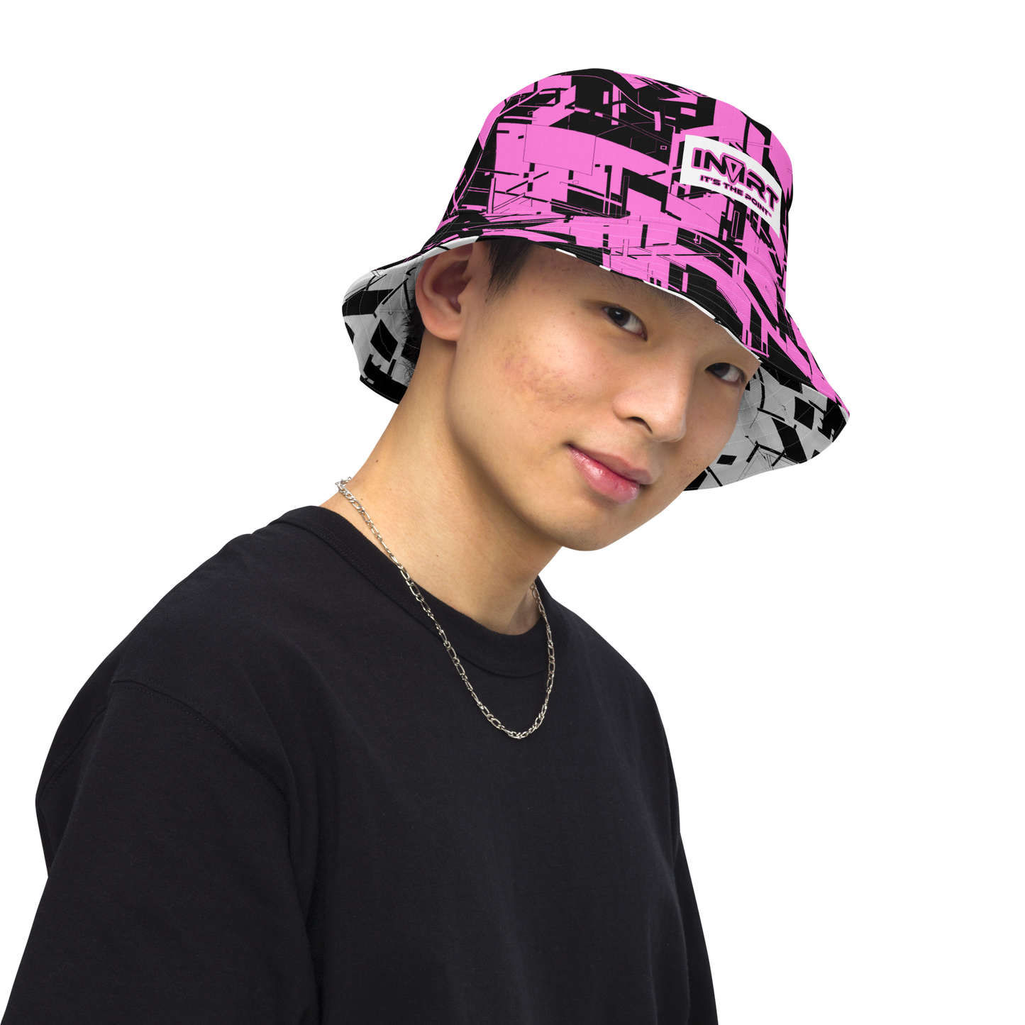 Reversible Cyber Pink Bucket Hat V3